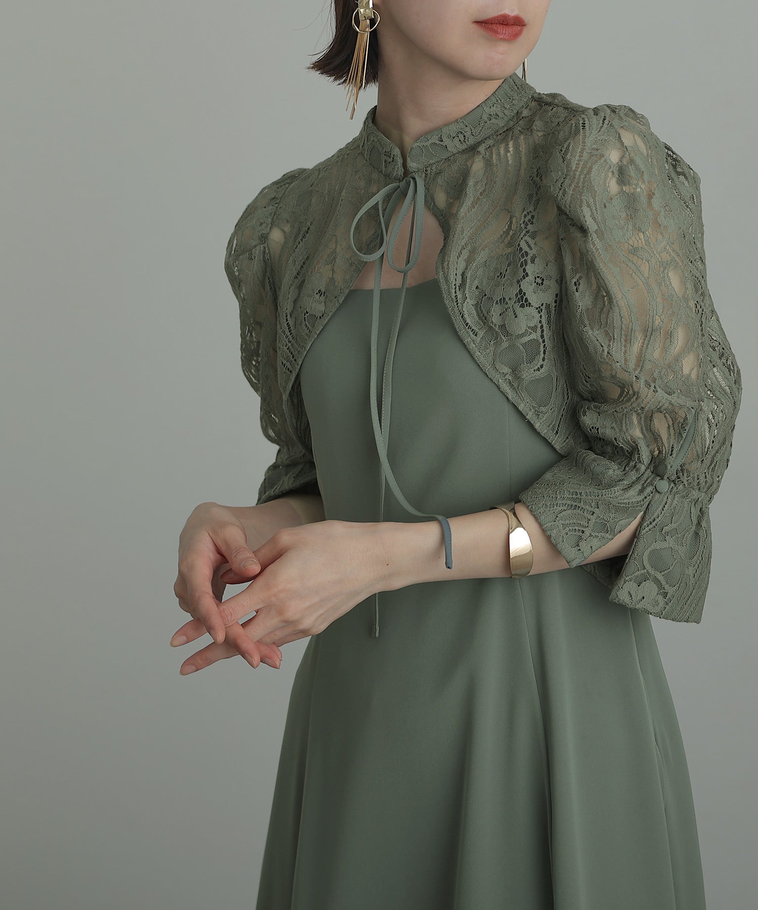 PourVous Bolero Party Dress Ceremony Midi Length &amp; Sleeved Wedding Formal Dress for Women in their 20s, 30s and 40s