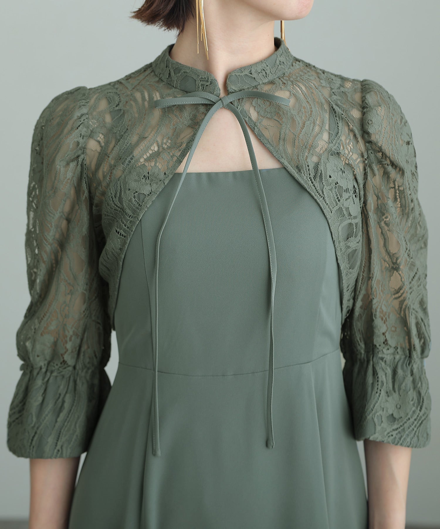 PourVous Bolero Party Dress Ceremony Midi Length &amp; Sleeved Wedding Formal Dress for Women in their 20s, 30s and 40s