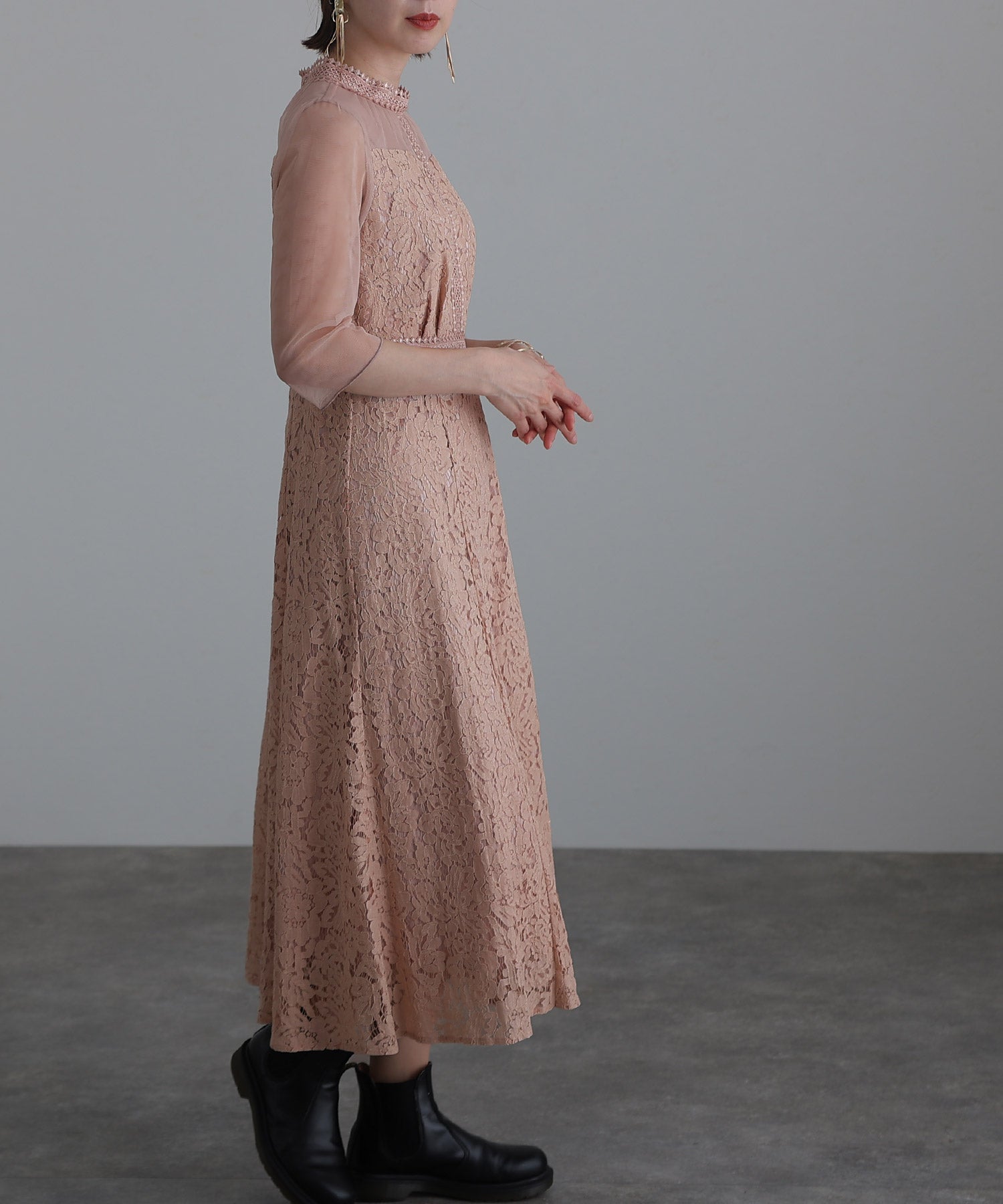 PourVous 3/4 Sleeve &amp; Mid-Length Party Dress Tulle Formal Wedding Dress for Women in their 20s, 30s and 40s