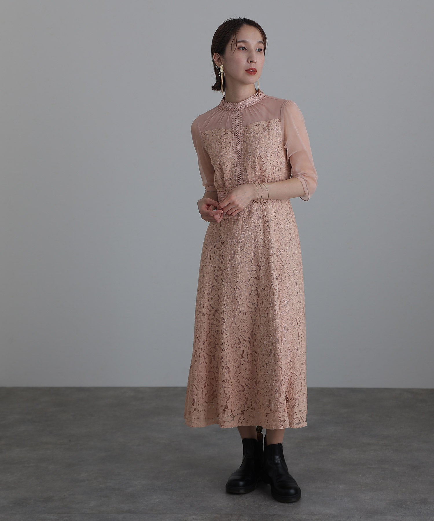 PourVous 3/4 Sleeve &amp; Mid-Length Party Dress Tulle Formal Wedding Dress for Women in their 20s, 30s and 40s