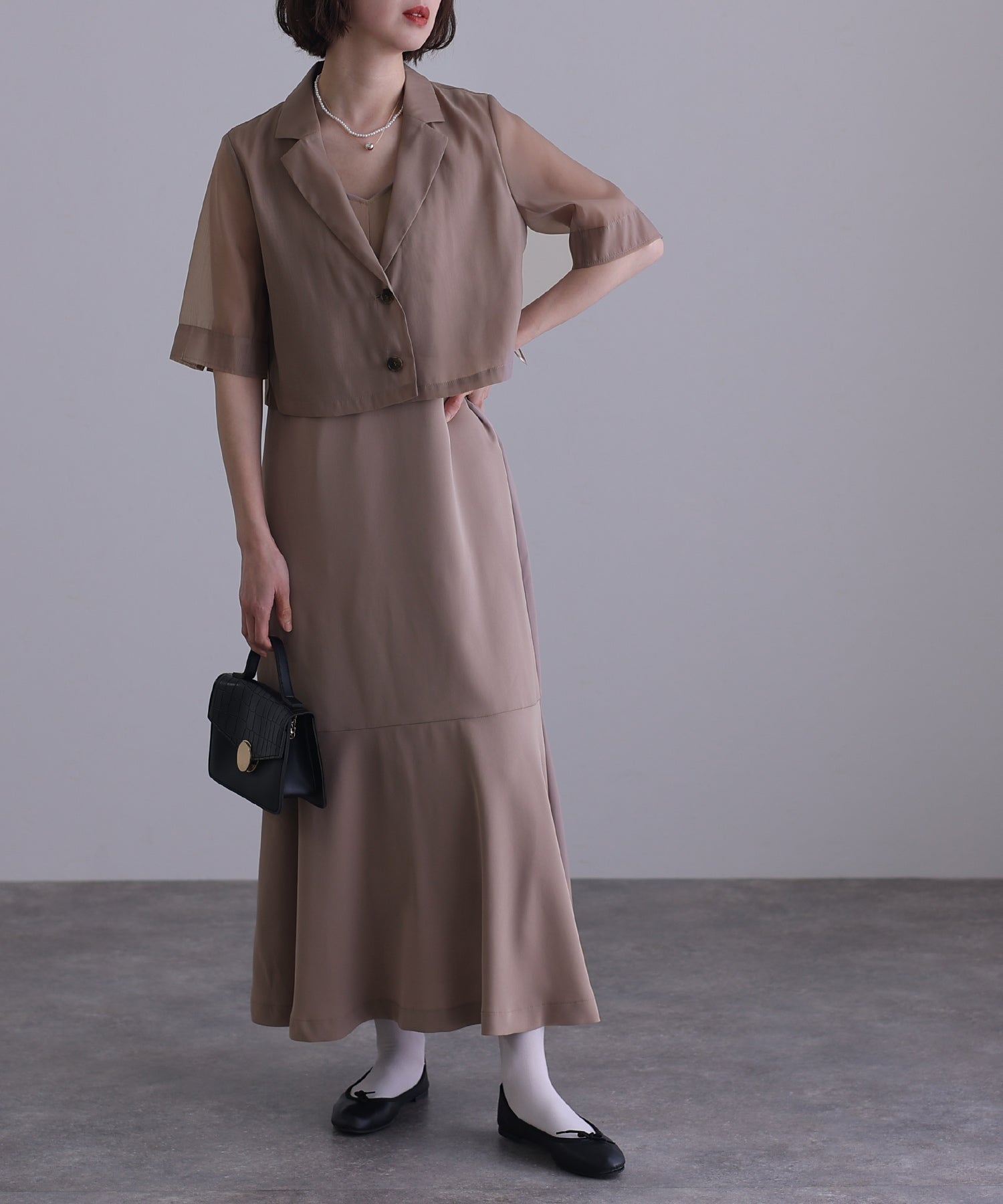 PourVous sheer jacket and dress set