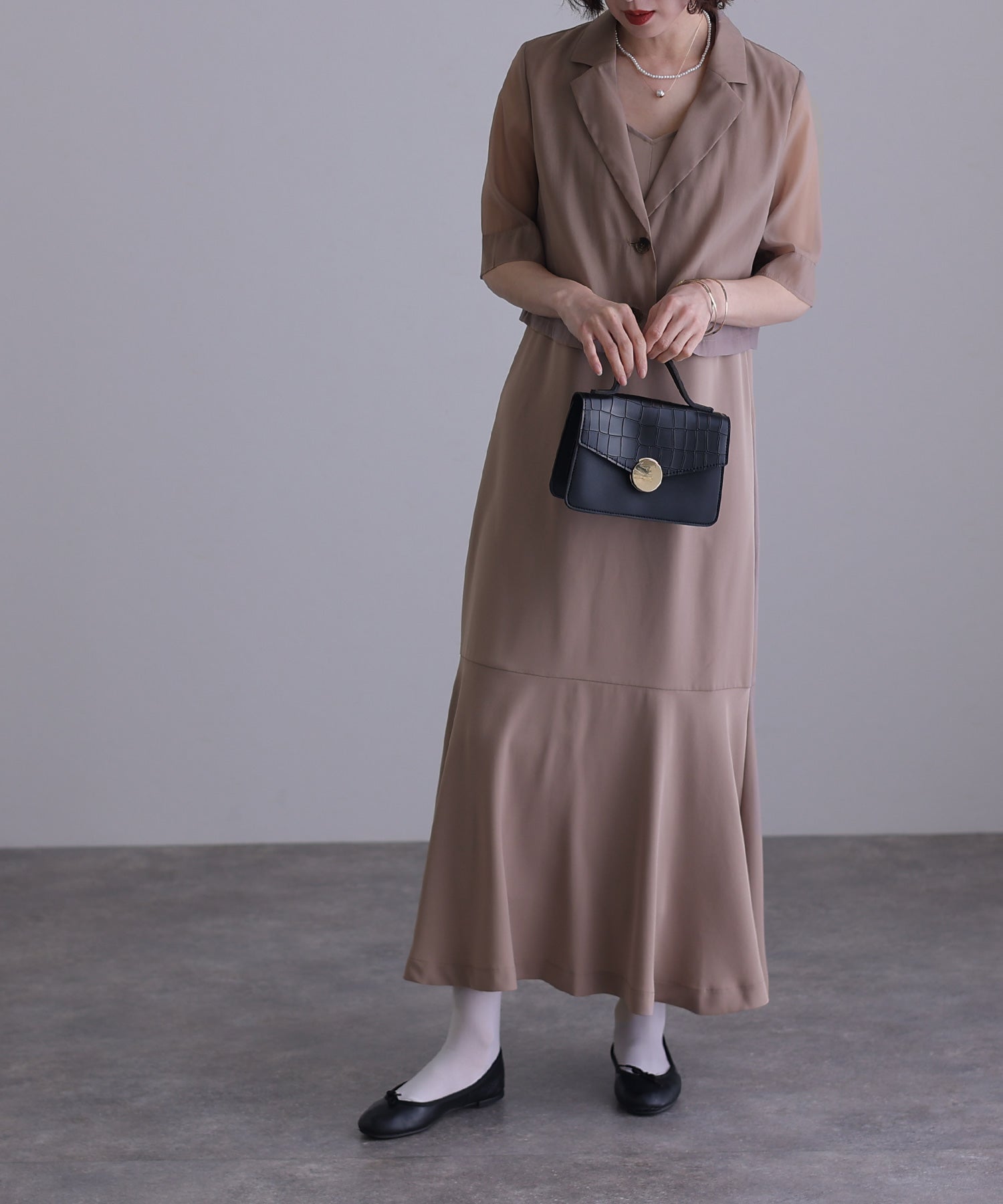 PourVous sheer jacket and dress set