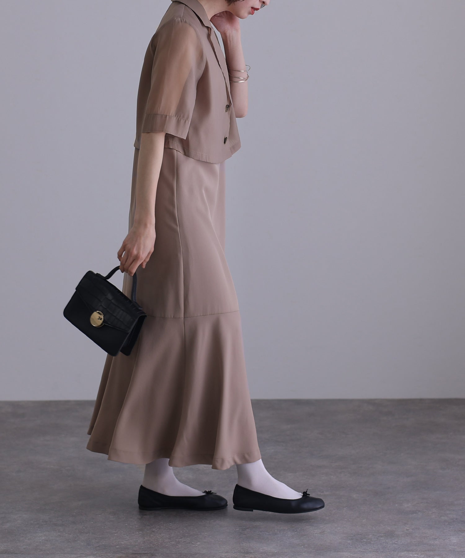 PourVous sheer jacket and dress set