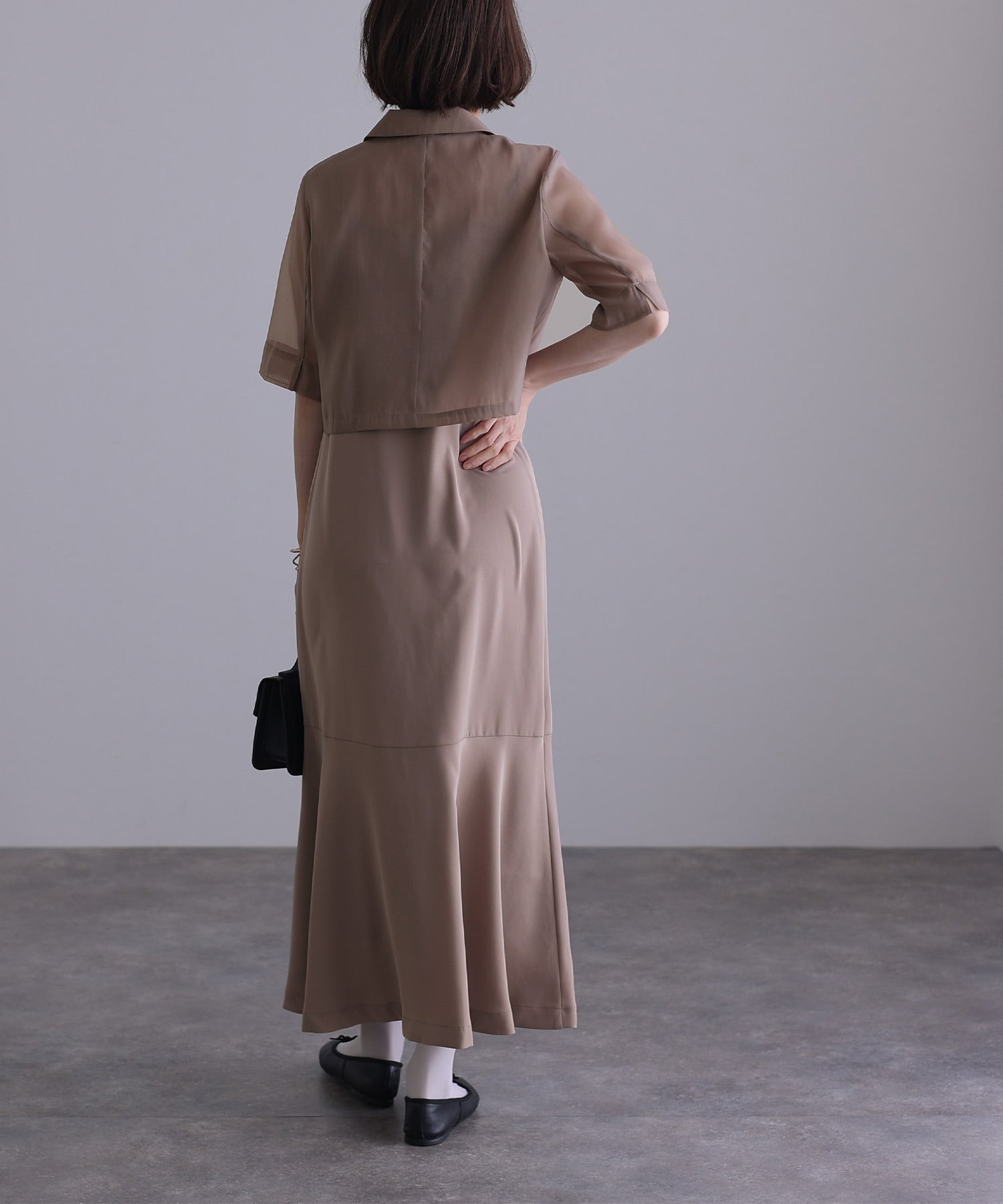 PourVous sheer jacket and dress set