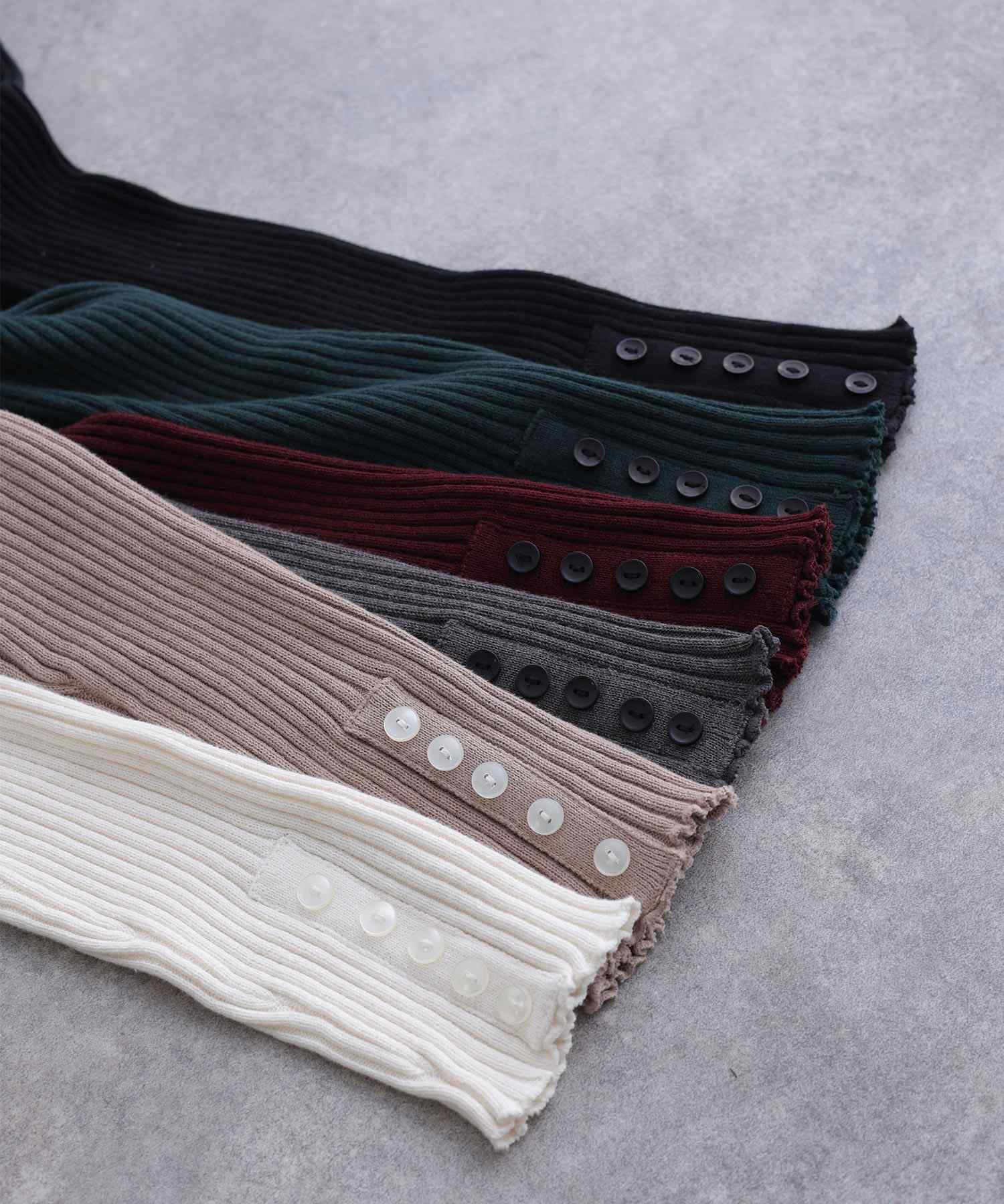 プールヴー PourVous メロウ襟タートルネックリブニット