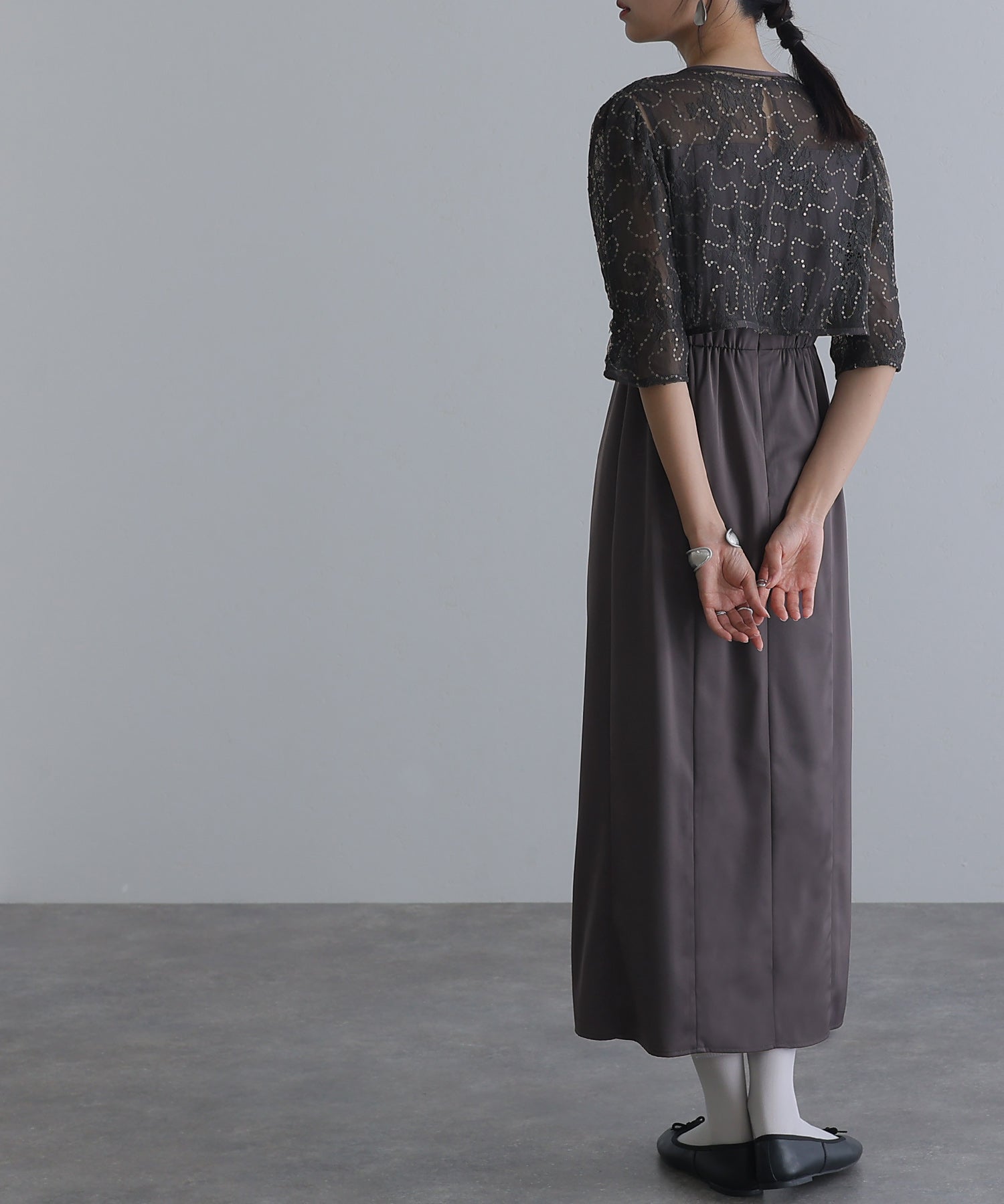 PourVous Sequin Lace Bolero Dress