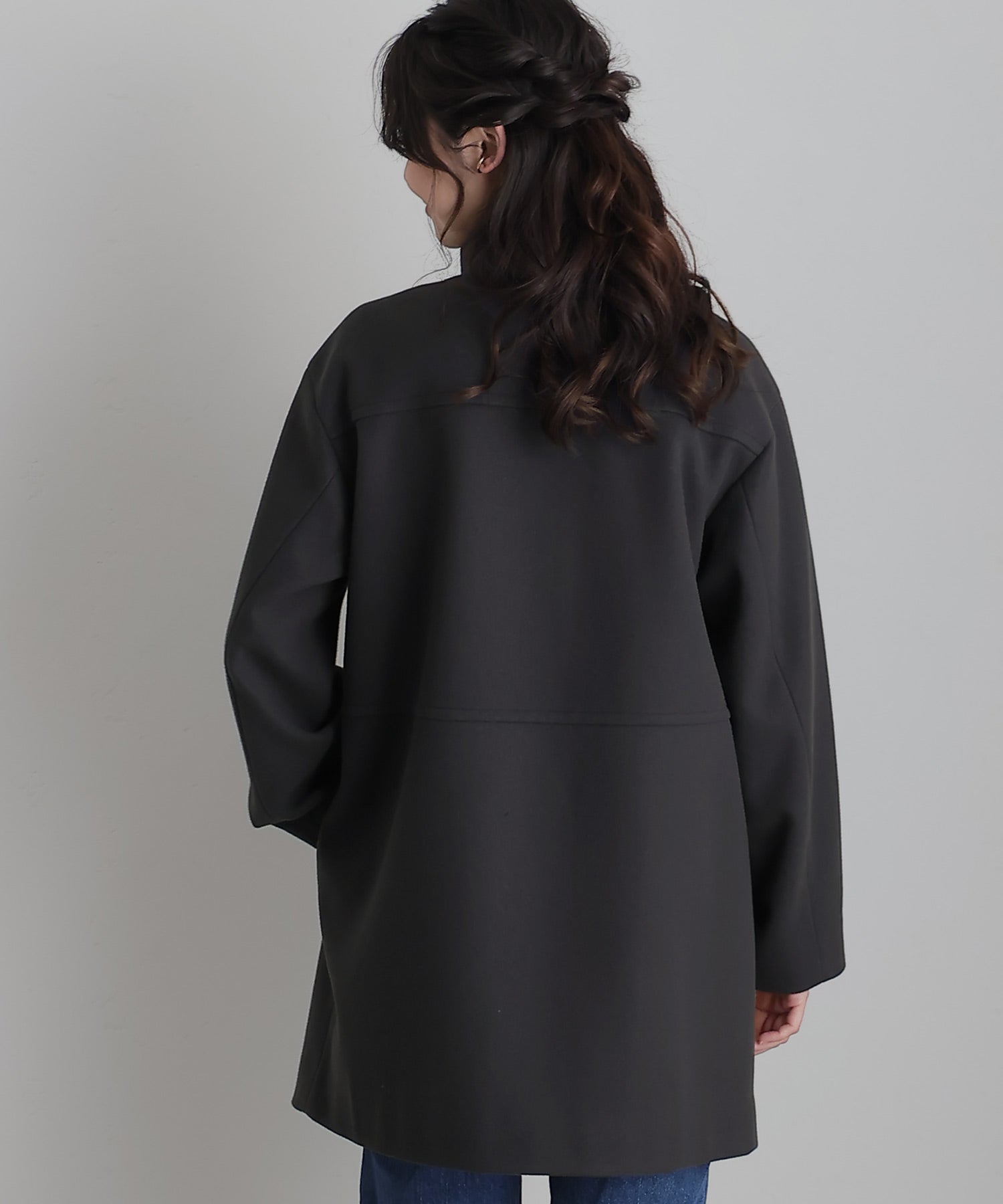 PourVous Faux wool stand-up collar coat