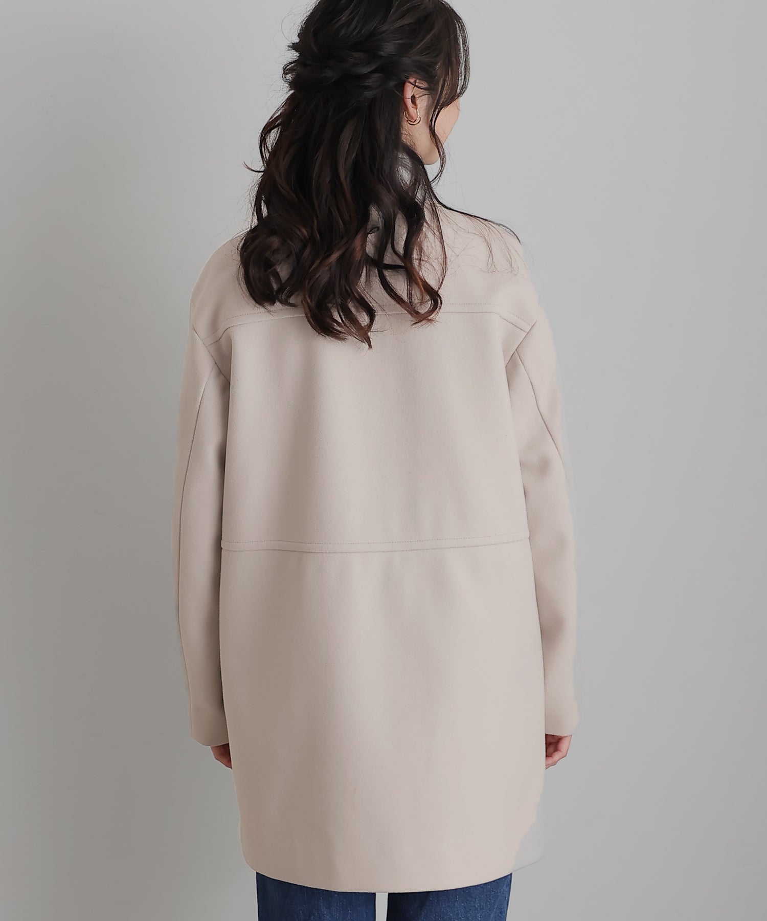 PourVous Faux wool stand-up collar coat