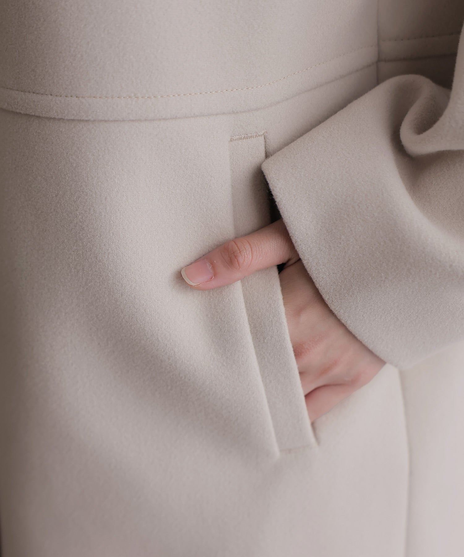 PourVous Faux wool stand-up collar coat
