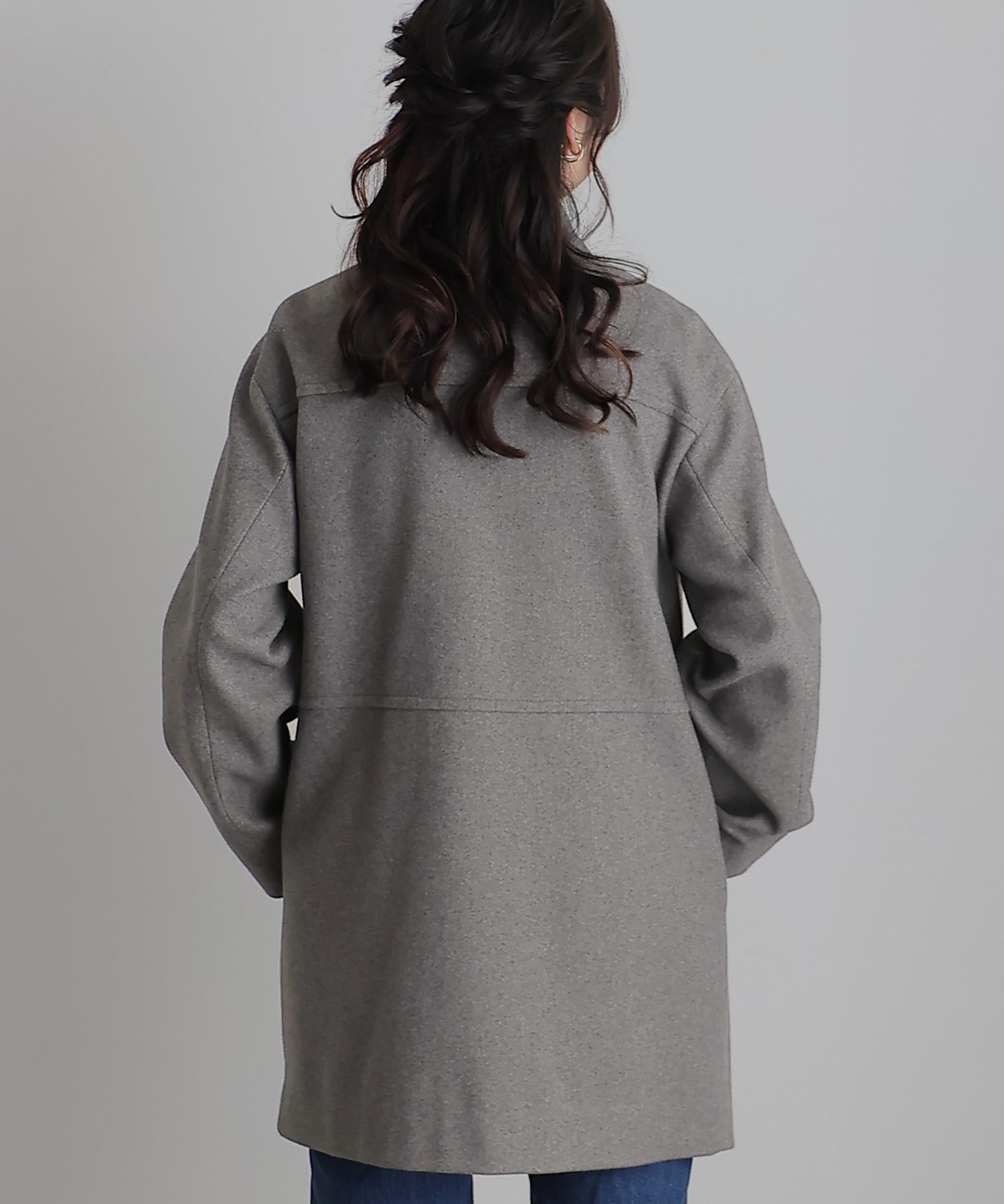 PourVous Faux wool stand-up collar coat