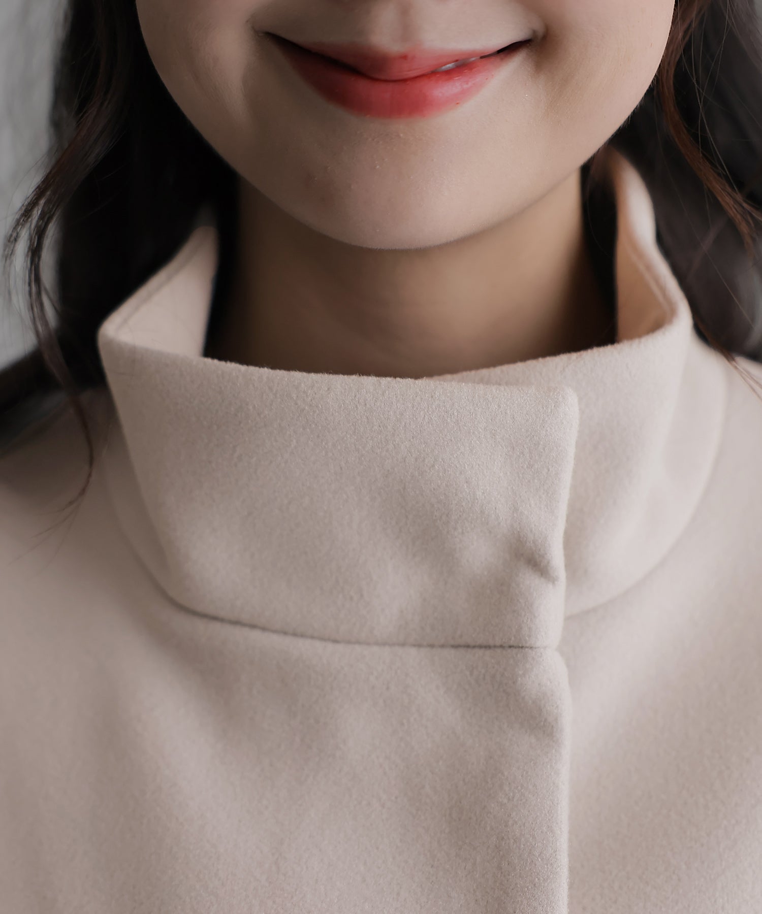 PourVous Faux wool stand-up collar coat