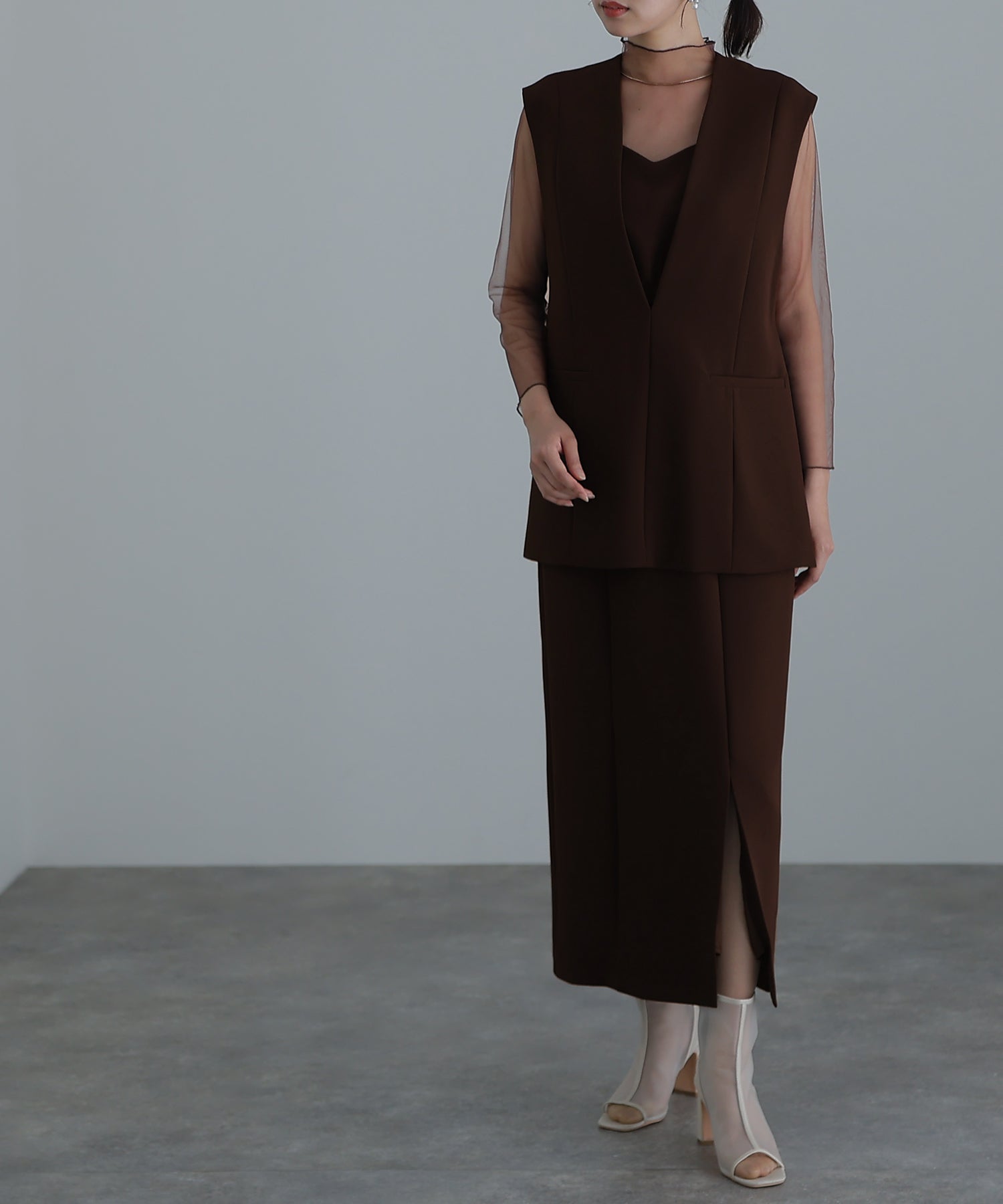 PourVous 2-way dress with gilet