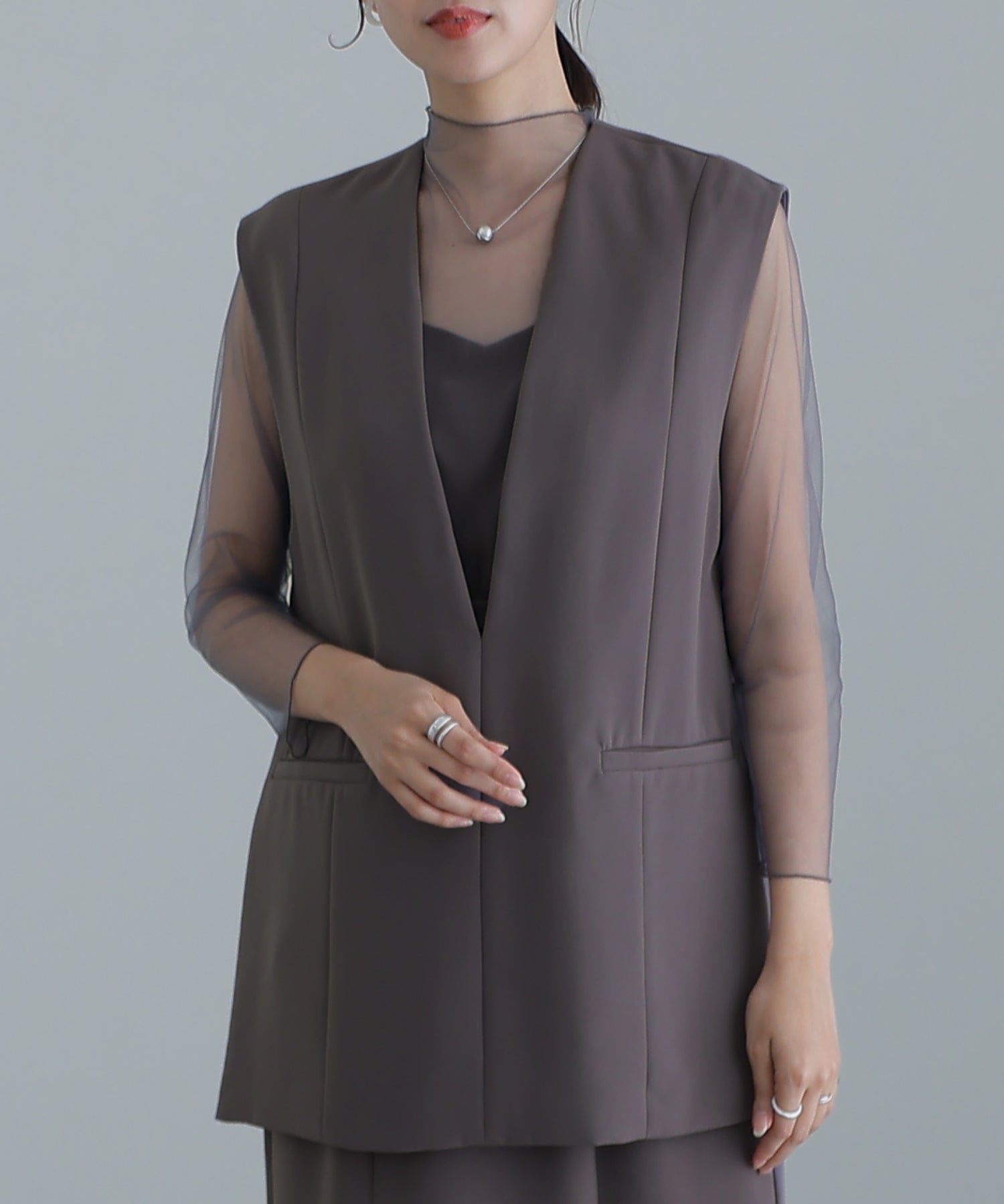 PourVous 2-way dress with gilet