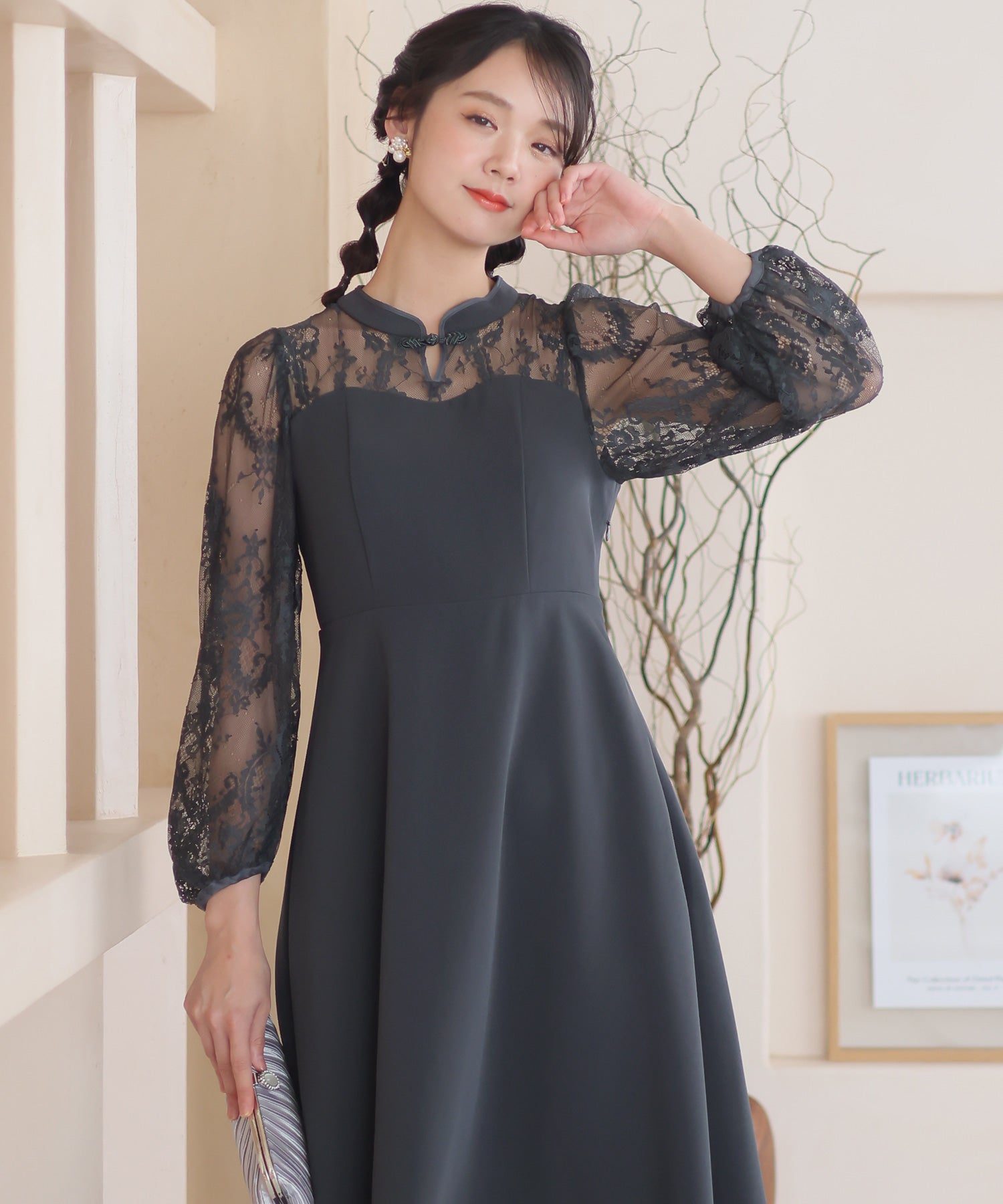 PourVous Mid-length &amp; Sleeved Formal Chinese Style Ceremony Weddin