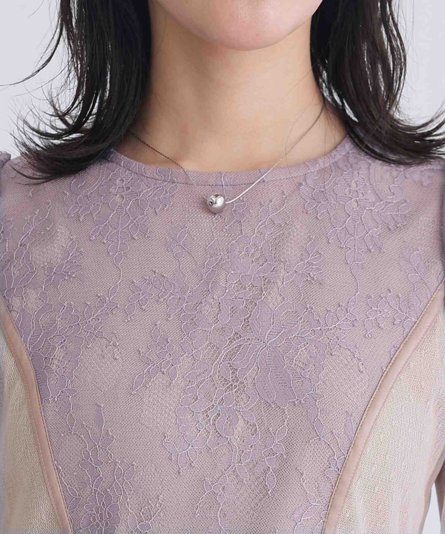 プールヴー PourVous 五分袖&ミモレ丈パーティードレスレースお呼ばれ結婚式フォーマル ワンピース 20代 30代 40代 （グリーン） グリーン
