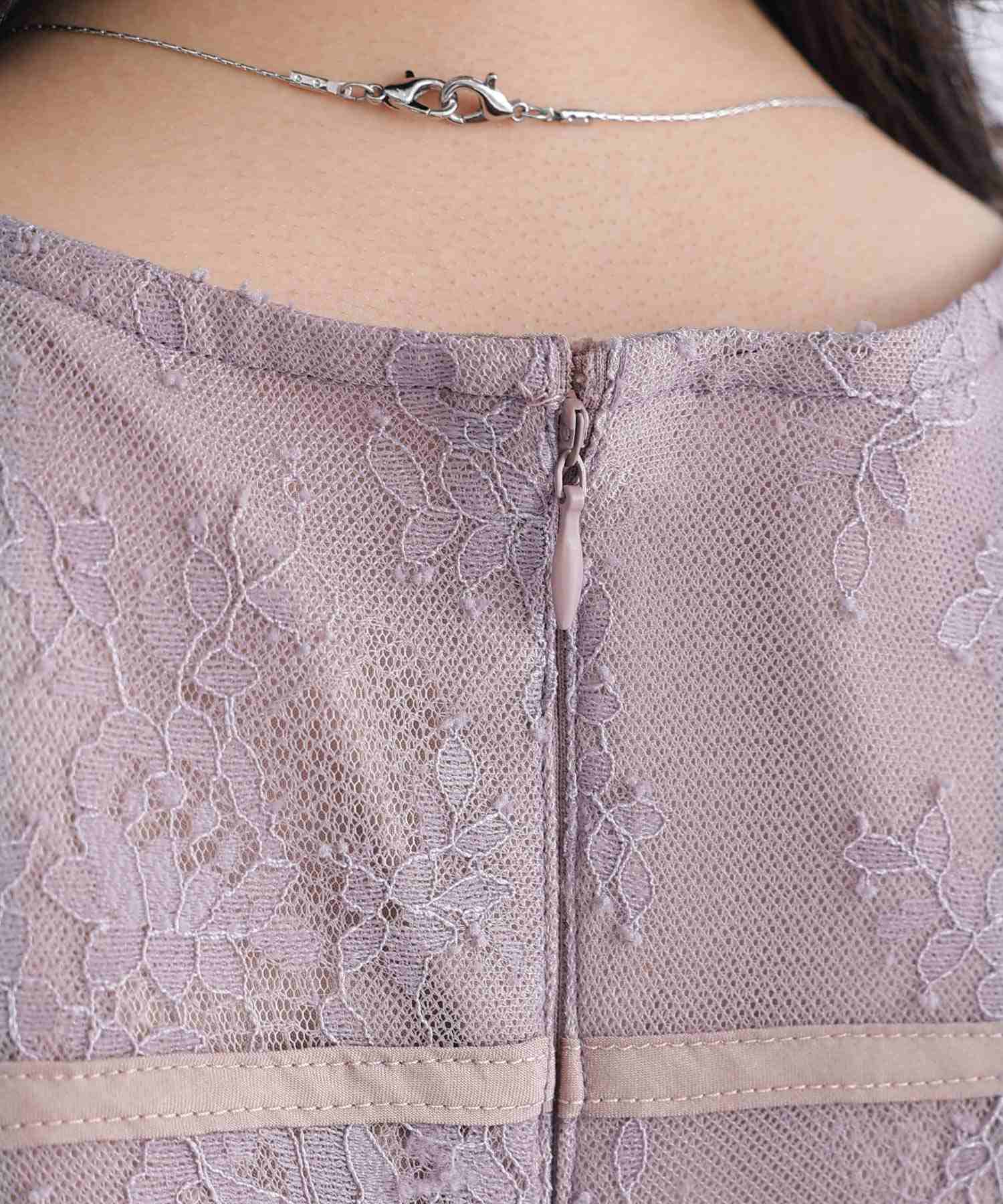 プールヴー PourVous 五分袖&ミモレ丈パーティードレスレースお呼ばれ結婚式フォーマル ワンピース 20代 30代 40代 （グリーン） グリーン