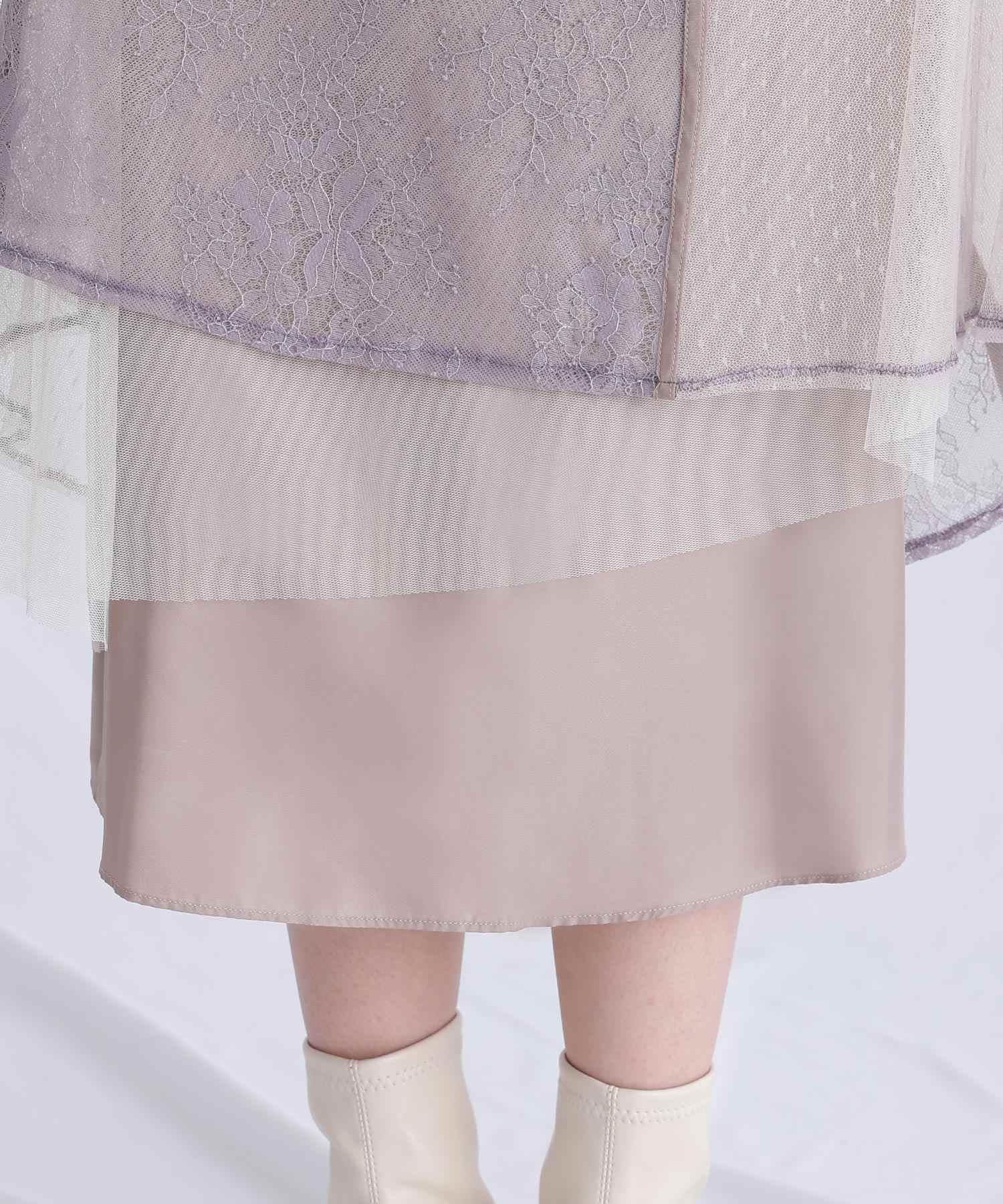 プールヴー PourVous 五分袖&ミモレ丈パーティードレスレースお呼ばれ結婚式フォーマル ワンピース 20代 30代 40代 （グリーン） グリーン