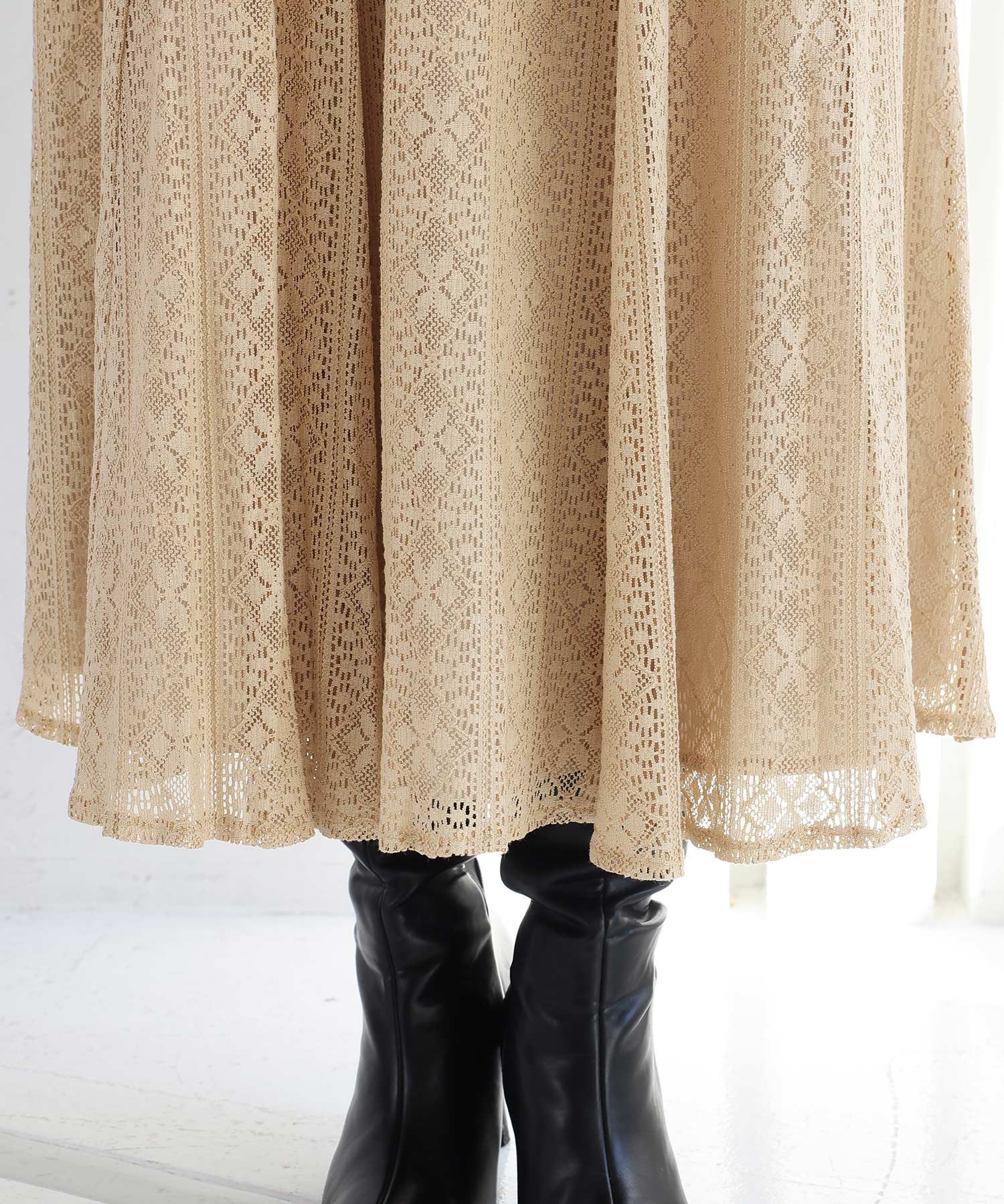 プールヴー PourVous 七分袖&ミモレ丈パーティードレススクエアネックお呼ばれ結婚式フォーマル ワンピース 20代 30代 40代