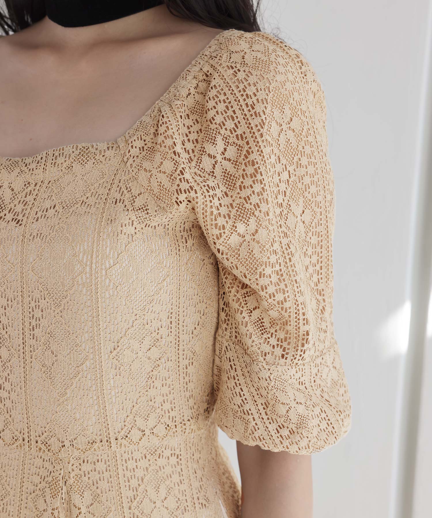 プールヴー PourVous 七分袖&ミモレ丈パーティードレススクエアネックお呼ばれ結婚式フォーマル ワンピース 20代 30代 40代