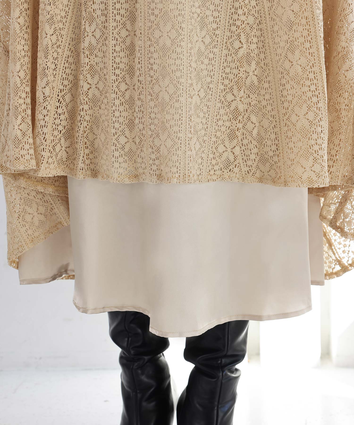 プールヴー PourVous 七分袖&ミモレ丈パーティードレススクエアネックお呼ばれ結婚式フォーマル ワンピース 20代 30代 40代