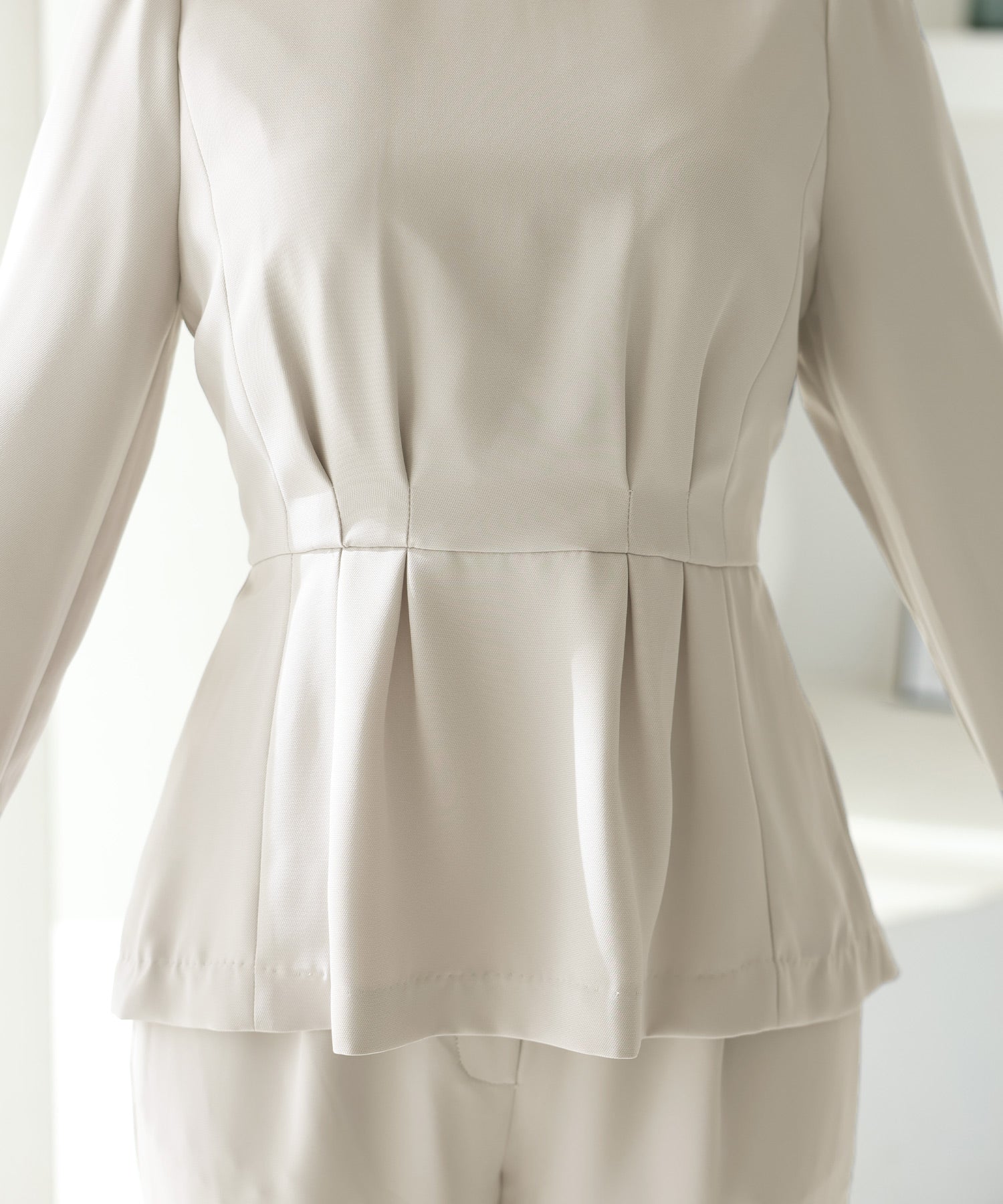 PourVous Peplum Blouse Pants Suit