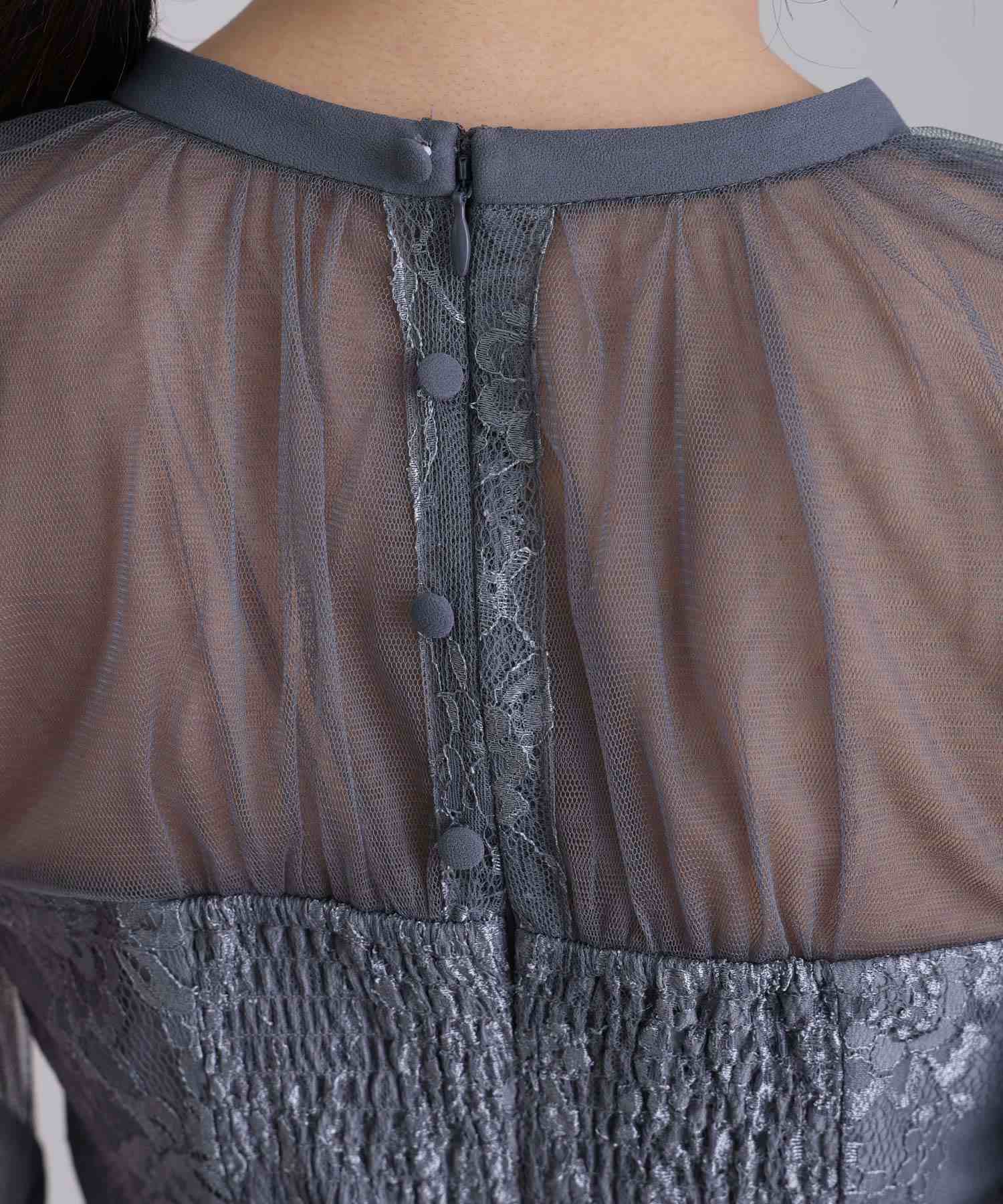 プールヴー PourVous ハートカットパーティードレスお呼ばれ袖あり&ロング結婚式フォーマル フォーマル ワンピース パーティードレス 20代 30代 40代