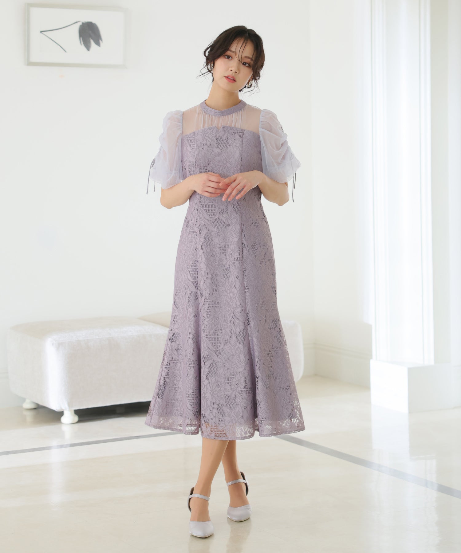 PourVous Sleeve Cutout Party Dress for Invitations with Sleeves & Long Formal Wedding Dress Formal One-Piece Party Dress for 20s, 30s, 40s