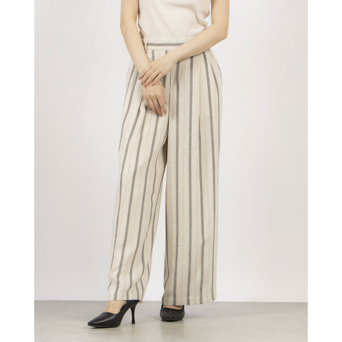 Pants.jp Linen Blend Semi-Wide Pants