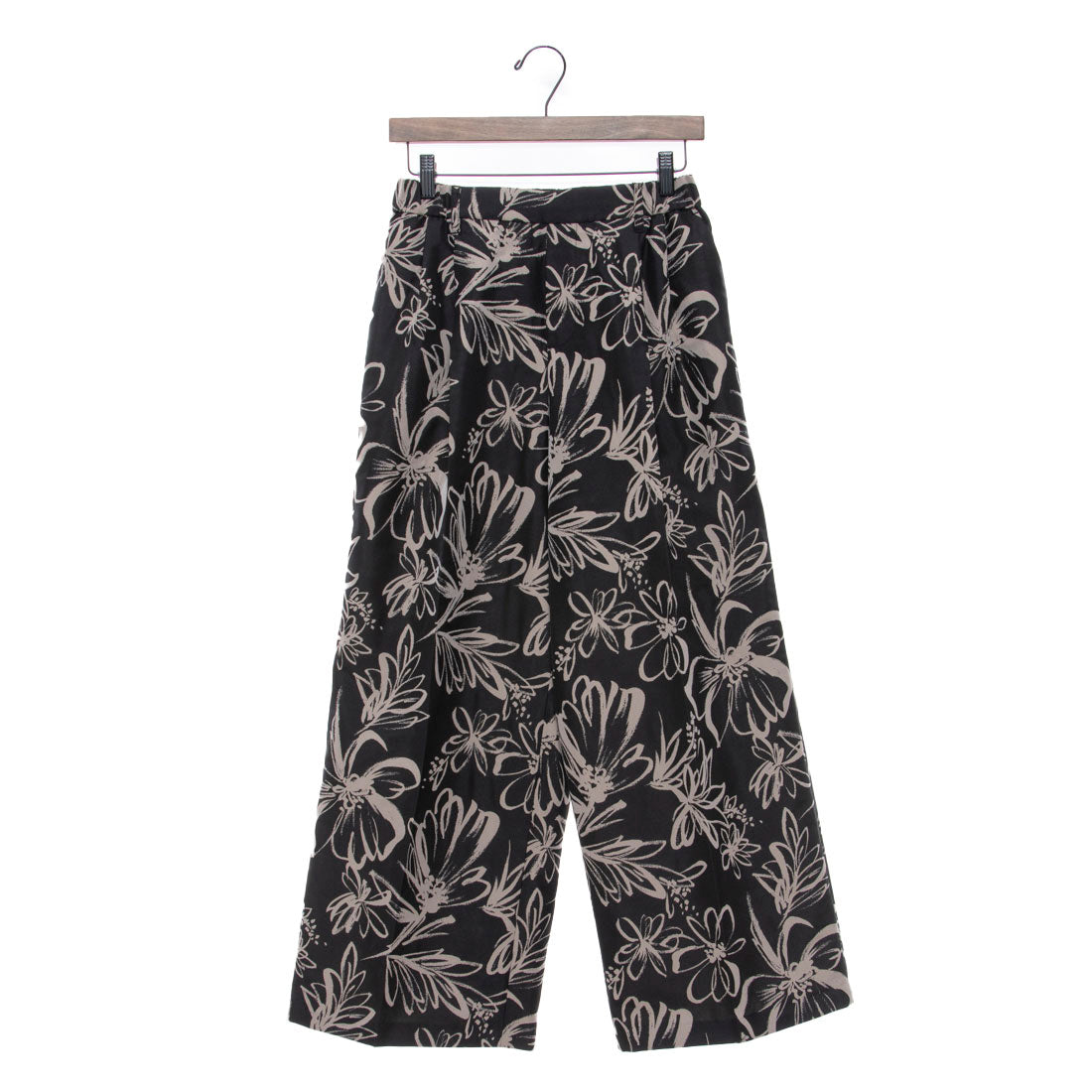 Pants.jp Leaf Jacquard Wide Pants