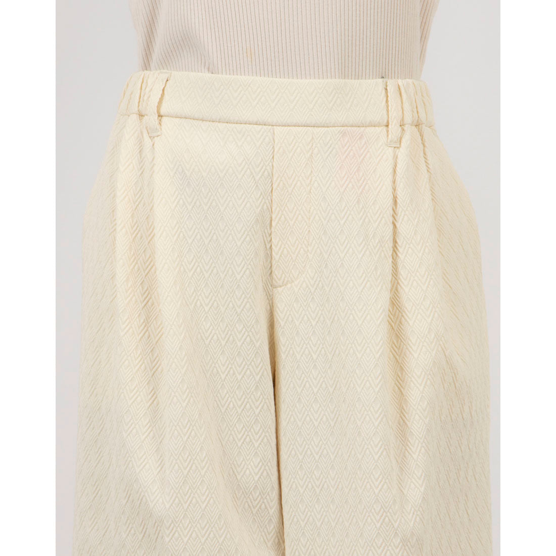 Pants.jp Herringbone Jacquard Wide Pants