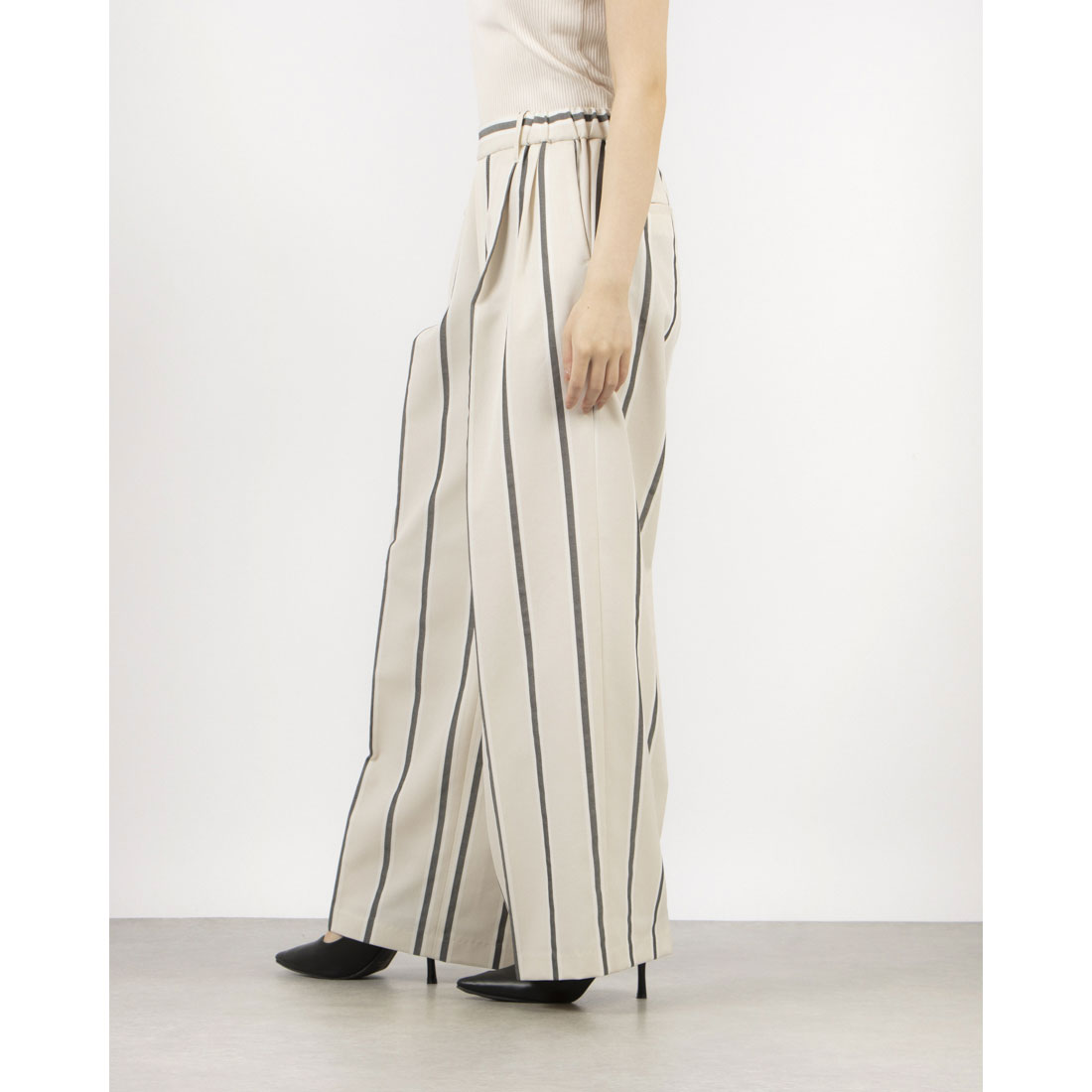 Pants.jp Linen-like Semi-wide Pants