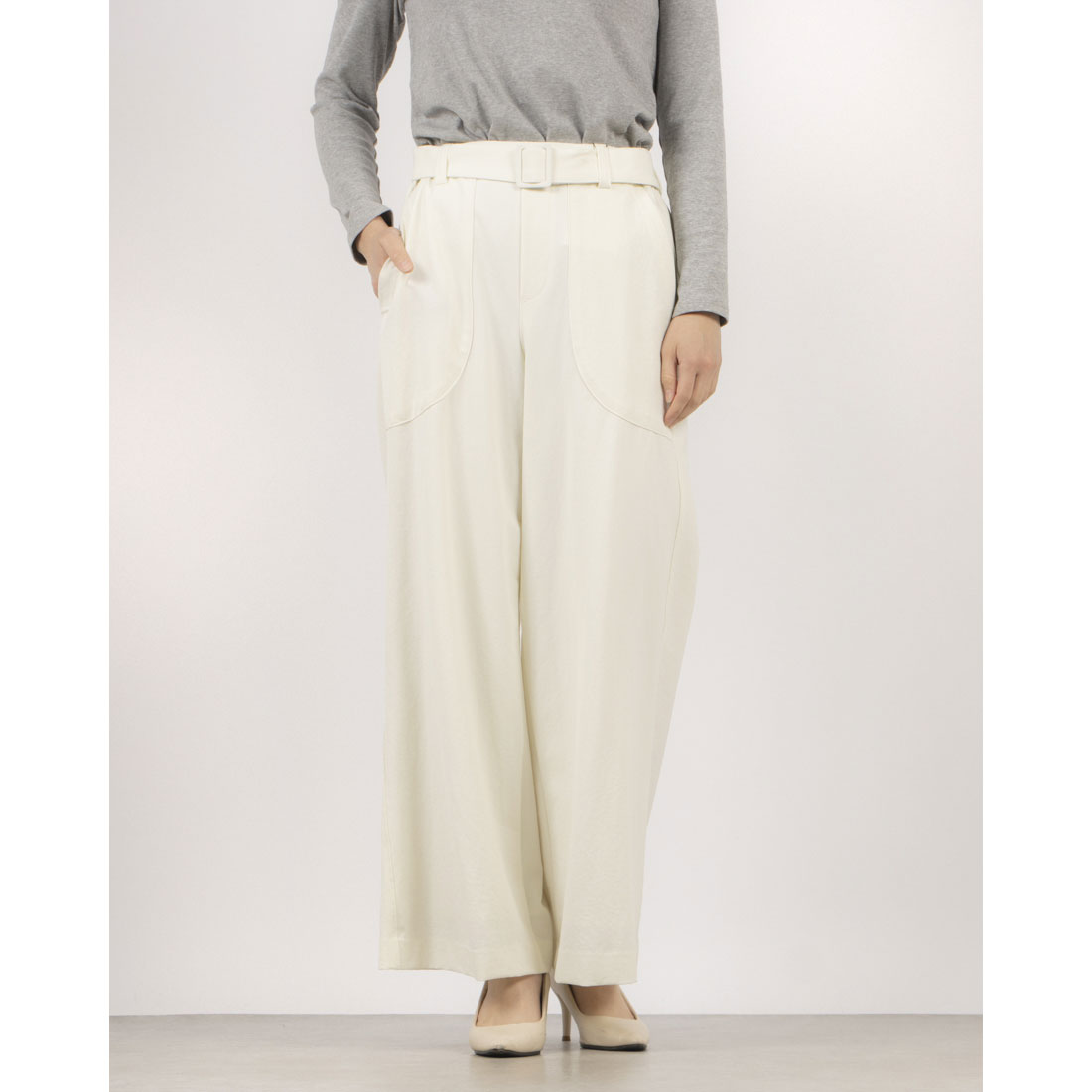 Pants.jp Wide Pants with Belt