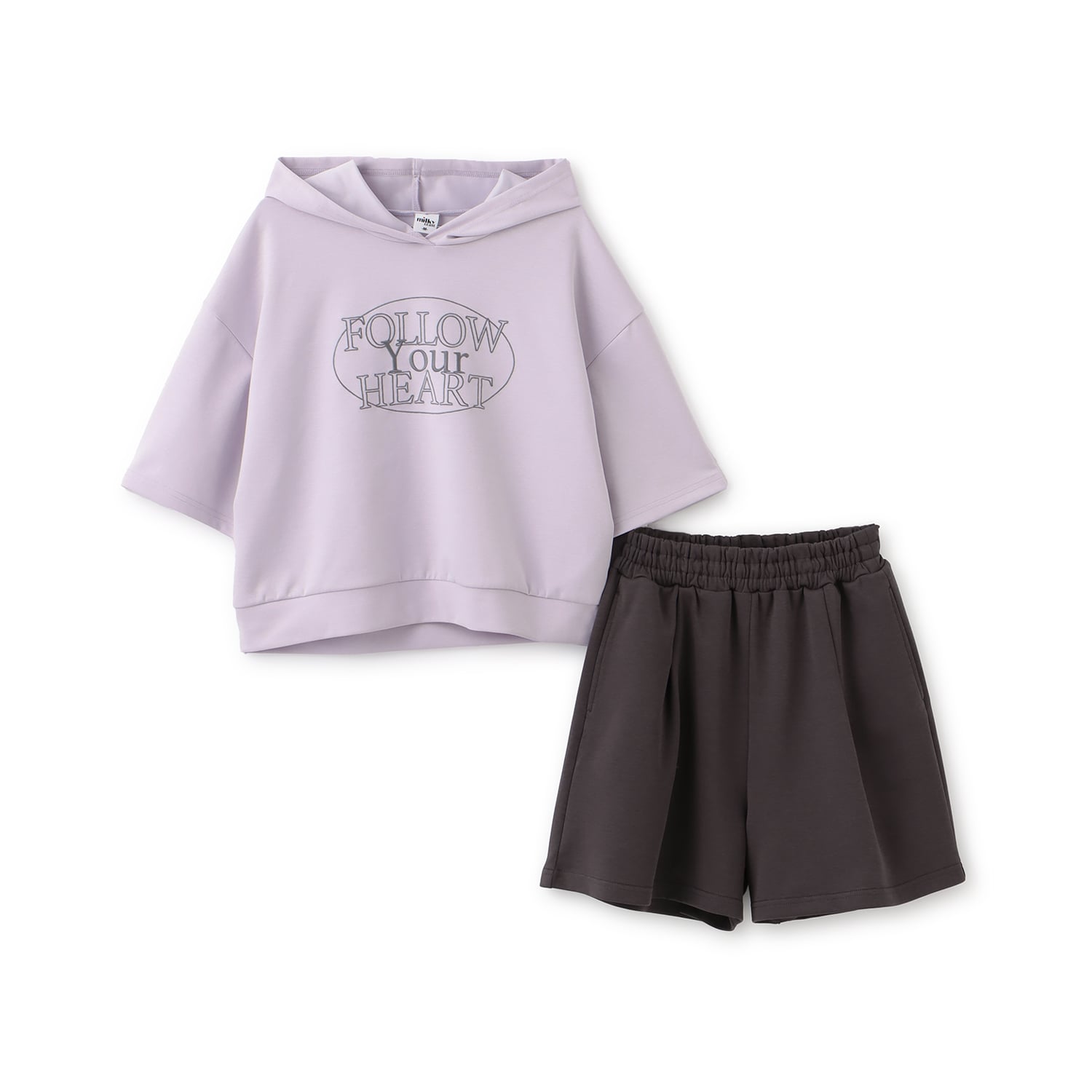ピューピルハウス Pupil House 【milky coast】パーカー×ショートパンツセットアップ （ラベンダー） ラベンダー