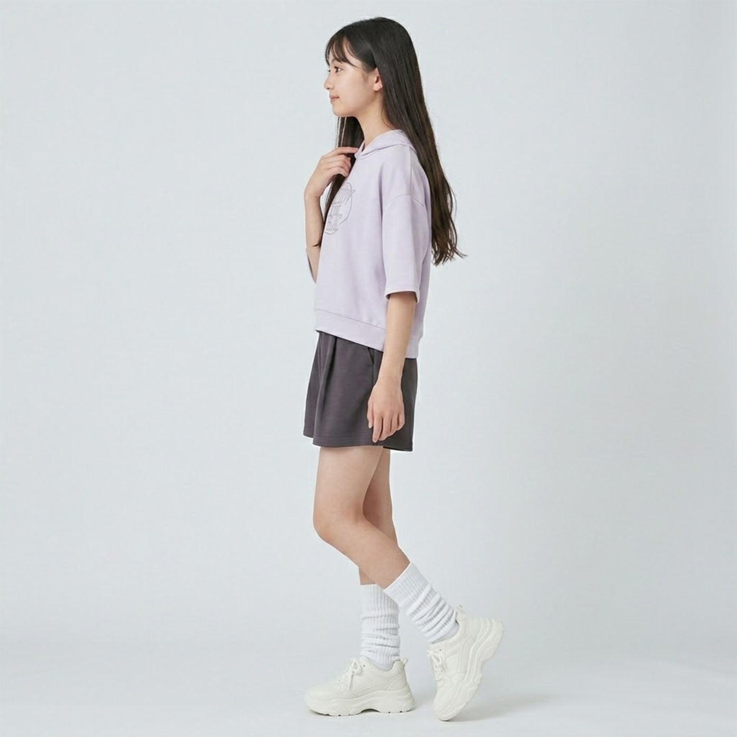ピューピルハウス Pupil House 【milky coast】パーカー×ショートパンツセットアップ （ラベンダー） ラベンダー