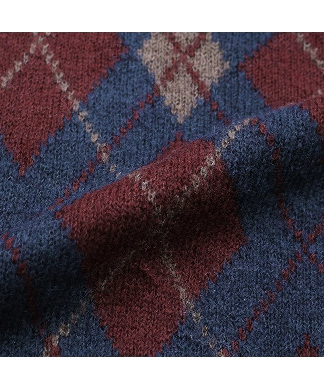 Perfect Pitta Re:) 【Pitta Re:)】 Mohair Argyle Sweater Men's