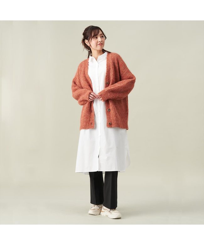 ピッタリ Pitta Re:) 【Pitta Re:)】 シャギーMIX ニットカーディガン