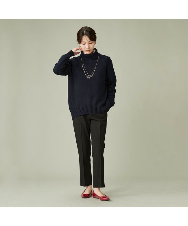 ピッタリ Pitta Re:) 【Pitta Re:)】 オフタートルニットプルオーバー レディース （ネイビー） ネイビー
