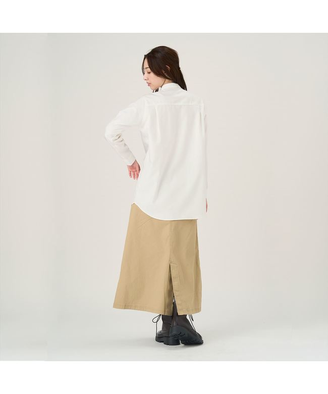 ピッタリ Pitta Re:) 【Pitta Re:)】 羊毛感 立領 休閒襯衫 長袖 女士