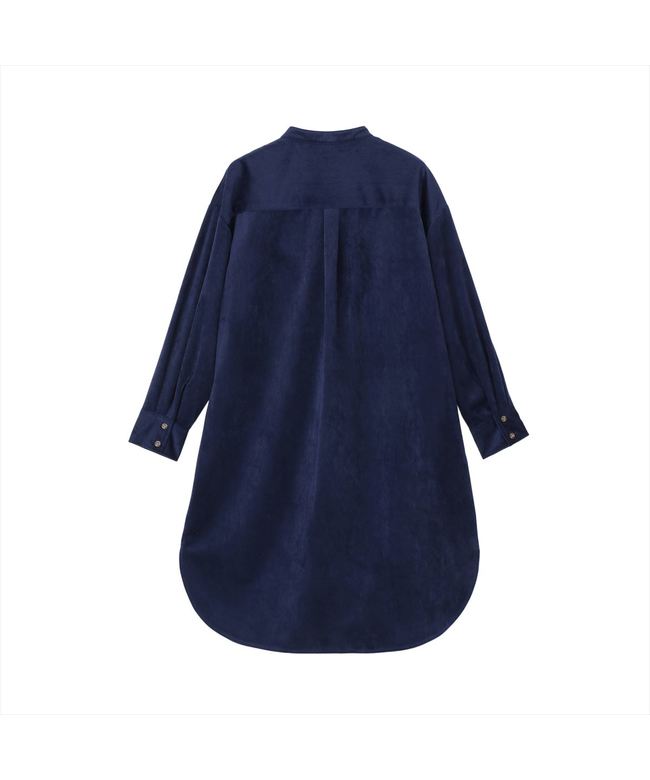 ピッタリ Pitta Re:) 【Pitta Re:)】 コーデュロイ風シャツワンピース 長袖 レディース （ネイビー） ネイビー