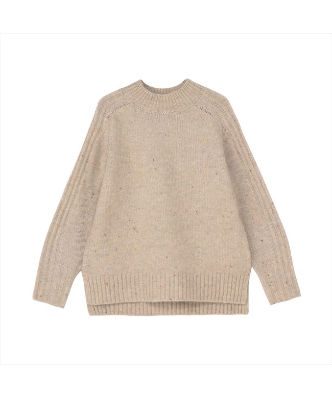 ピッタリ Pitta Re:) 【Pitta Re:)】 クルーネックニットプルオーバー ネップヤーン レディース （モカ） モカ