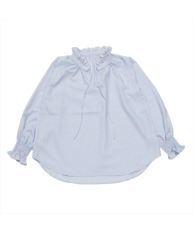 Pitta Re:) 【Pitta Re:)】 Ruffled collar raglan long sleeve blouse