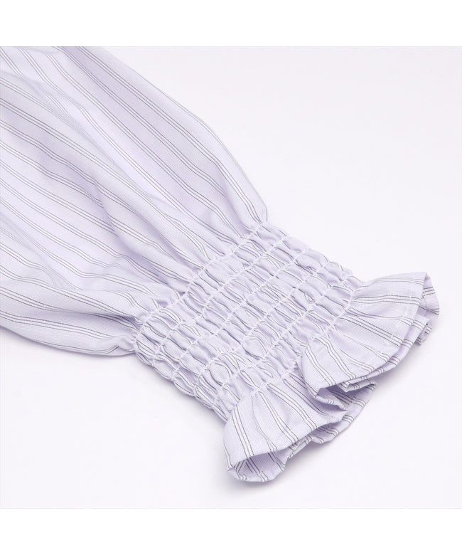 Pitta Re:) 【Pitta Re:)】 Ruffled collar raglan long sleeve blouse