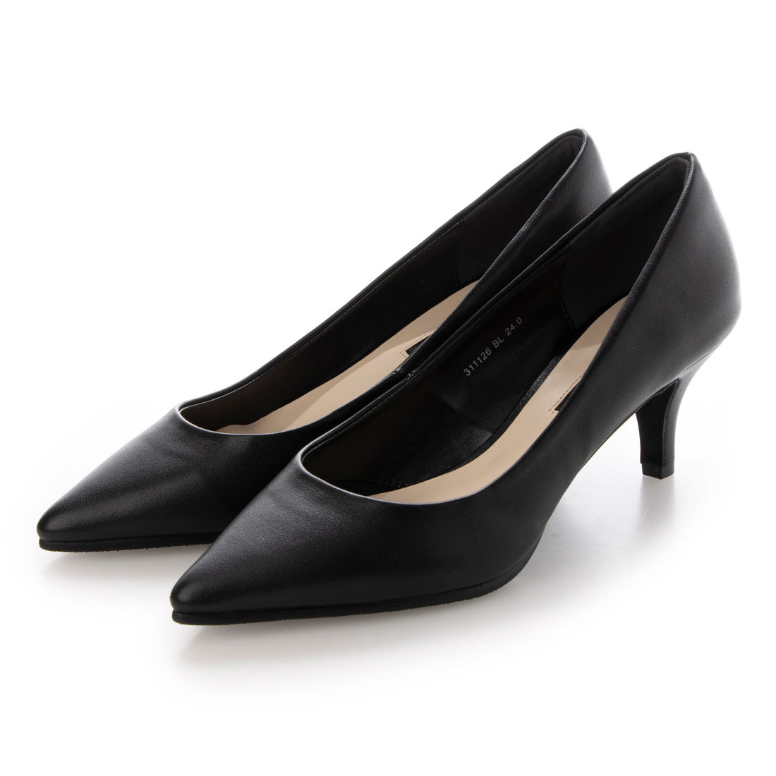 パラディクルール PARADIS COULEUR ポインテッドプレーンパンプス,ブラック