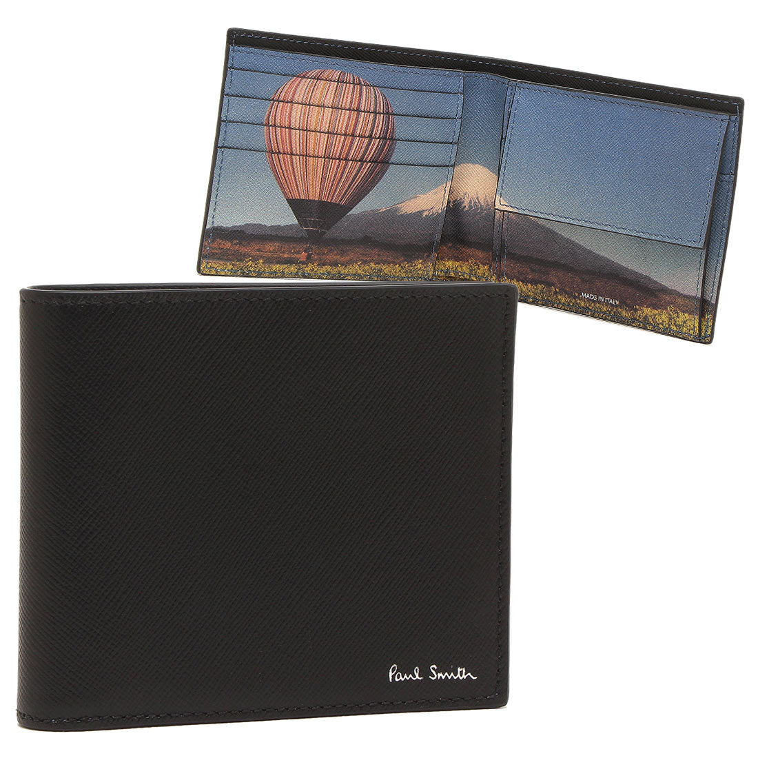 ポールスミス Paul Smith 二つ折り財布 気球 富士山 ブラック メンズ PAUL SMITH M1A4833 NMFUJI 79