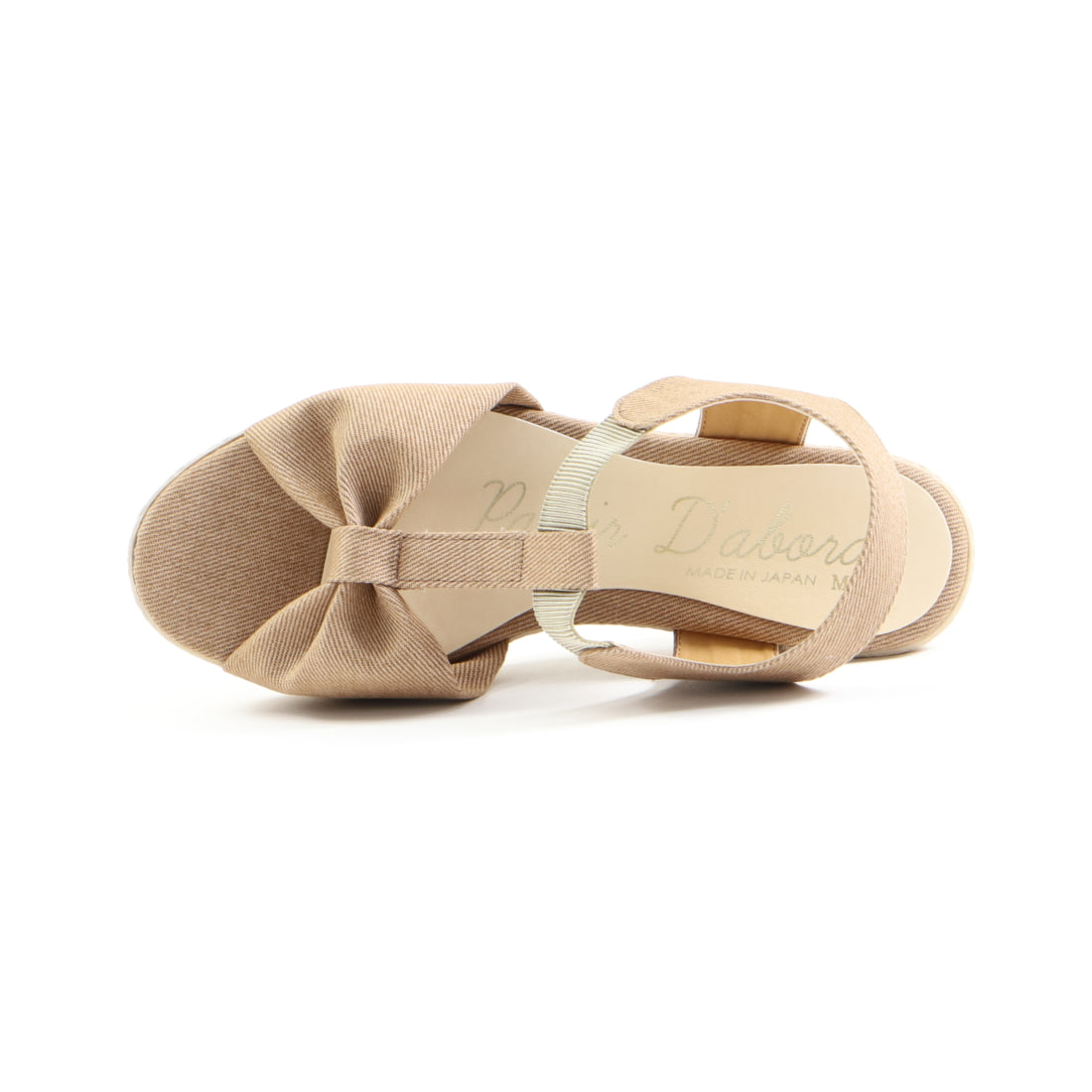 Partier d'abord Ladies Sandals Ribbon Design Wedge Sandals Strap Sandals 6cm Heel Lightweight Made in Japan 92556