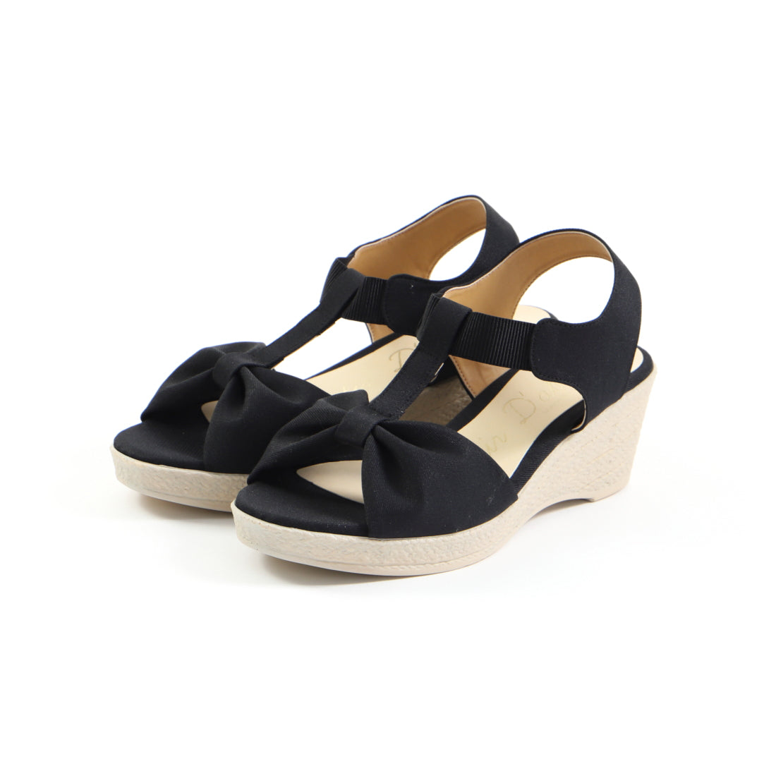 Partier d'abord Ladies Sandals Ribbon Design Wedge Sandals Strap Sandals 6cm Heel Lightweight Made in Japan 92556