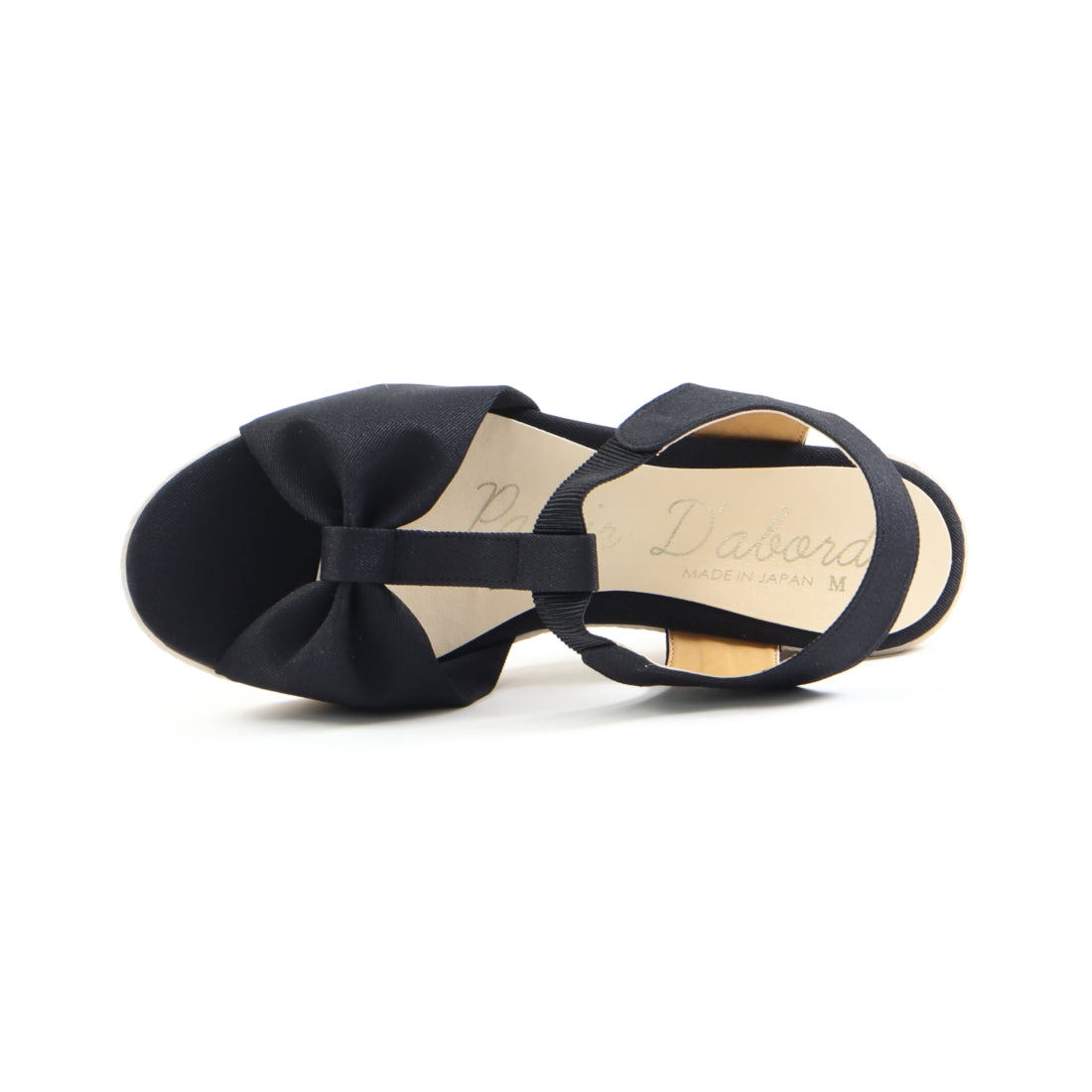 Partier d'abord Ladies Sandals Ribbon Design Wedge Sandals Strap Sandals 6cm Heel Lightweight Made in Japan 92556