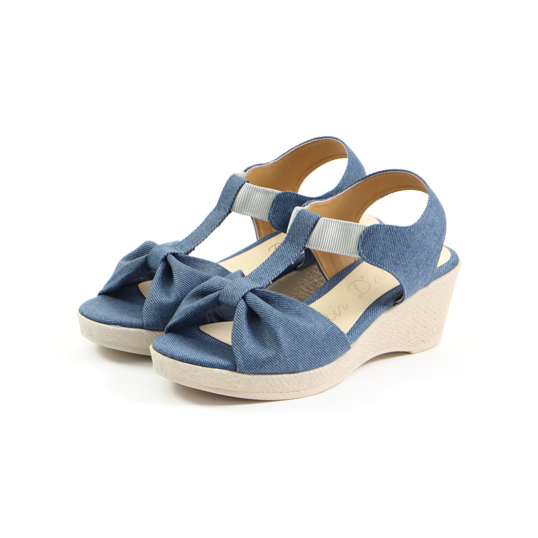 Partier d'abord Ladies Sandals Ribbon Design Wedge Sandals Strap Sandals 6cm Heel Lightweight Made in Japan 92556