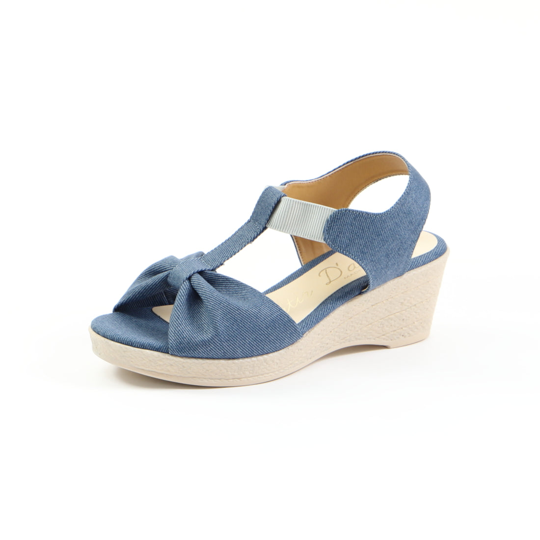 Partier d'abord Ladies Sandals Ribbon Design Wedge Sandals Strap Sandals 6cm Heel Lightweight Made in Japan 92556