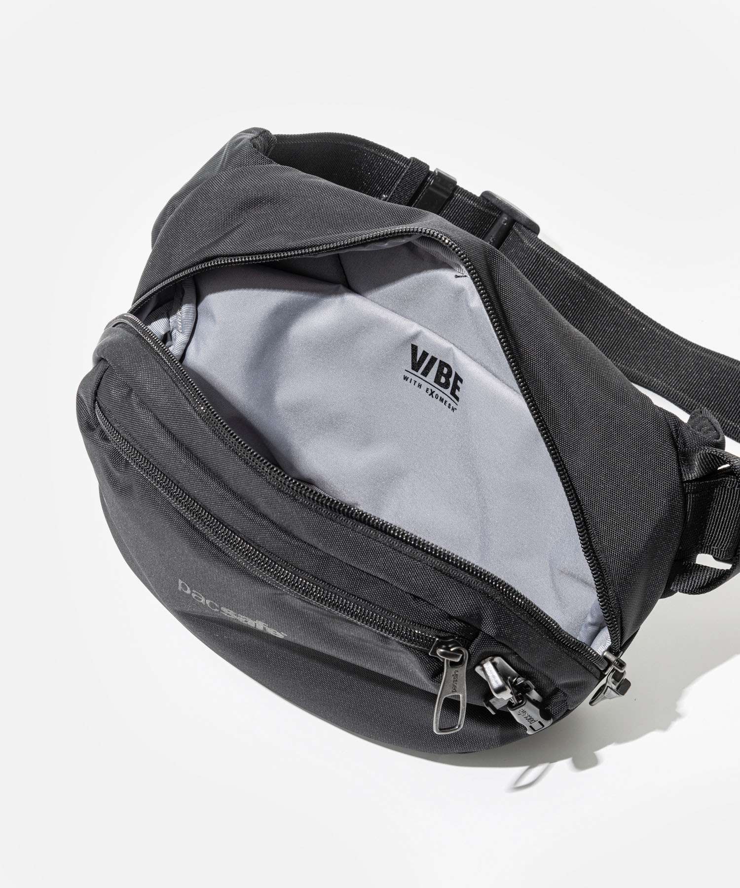 パックセーフ pacsafe 60141130 ボディバッグ Vibe 100 hip pack メンズ バック 盗難防止 クロスボディ （ブラック） ブラック